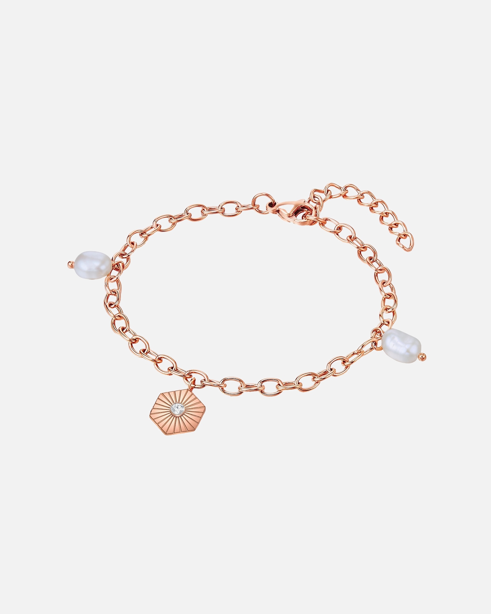 Bransoletka dla Kobieta Stal nierdzewna Preciosa Perła hodowlana słodkowodna 17,0 cm Basislänge + 3,0 cm Verlängerung