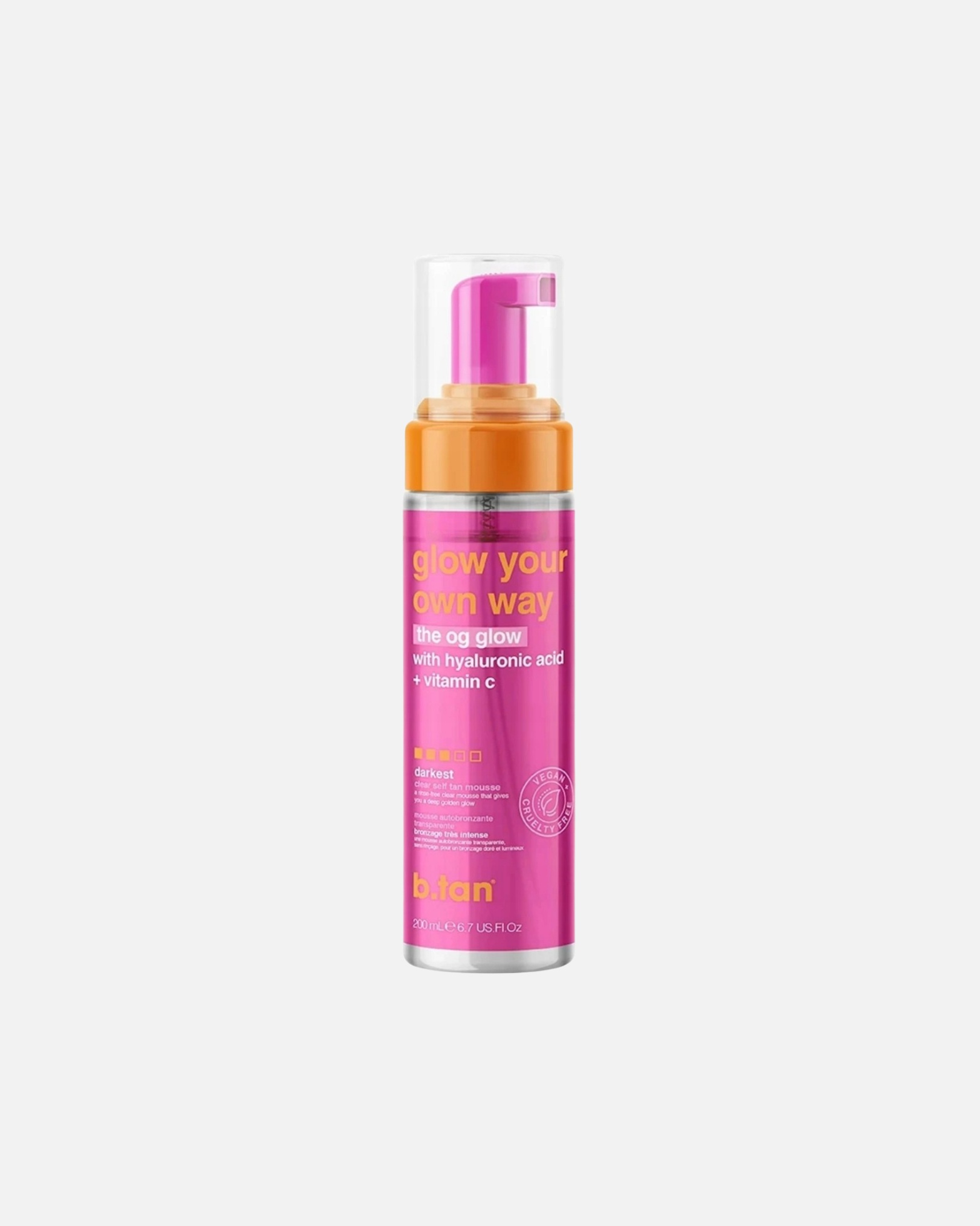Samoopalacz dla Unisex B.Tan Glow Your Own Way samoopalająca pianka o neutralnym zapachu i złocistym efekcie 200 ml