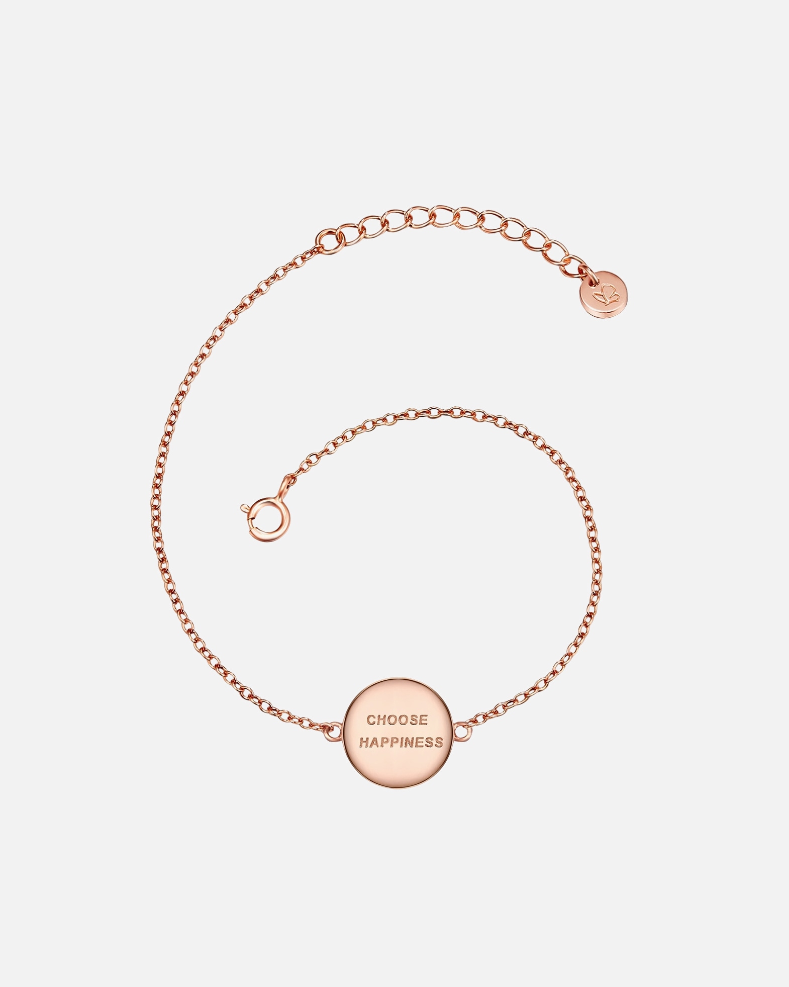 Bransoletka dla Kobieta Srebrna bransoleta CHOOSE HAPPINESS srebro wysokiej próby różowe złoto 17,0 cm Basislänge + 3,0 cm Verlängerung