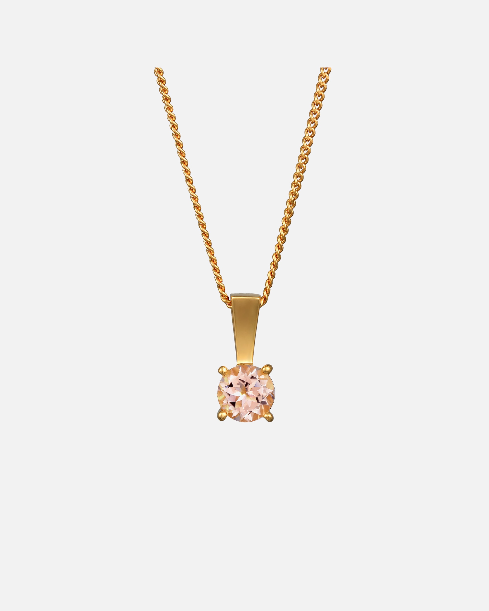 Naszyjnik dla Kobieta Elli PREMIUM Damski Solitaire zawieszka Elegant z kamieniem szlachetnym morganit w pozłacanym srebrze próby 925 Sterling Silver 45