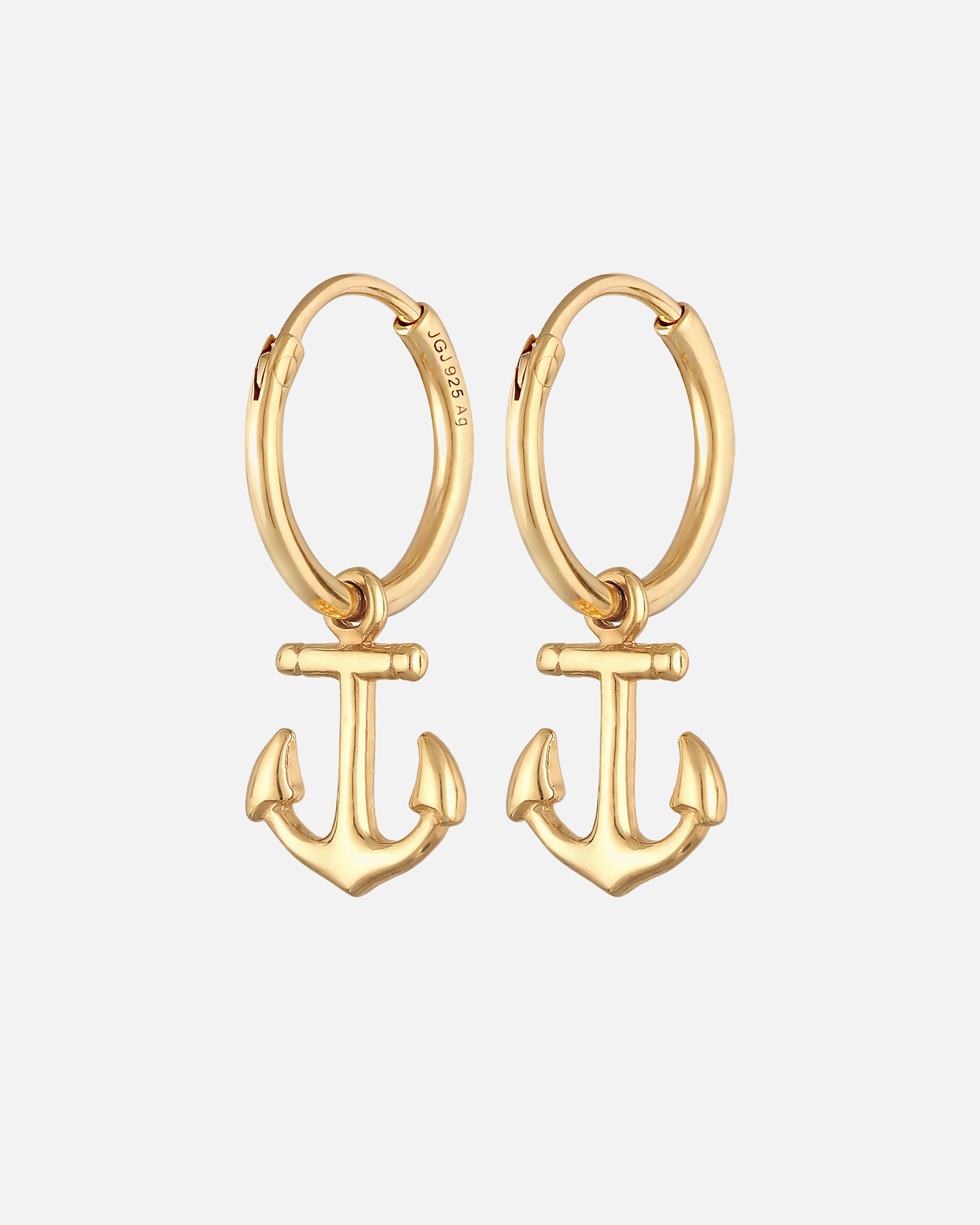 Kolczyki dla Kobieta Elli Damskie kreole kotwice marynarskie ze srebra próby 925 Sterling Silver goldfarben
