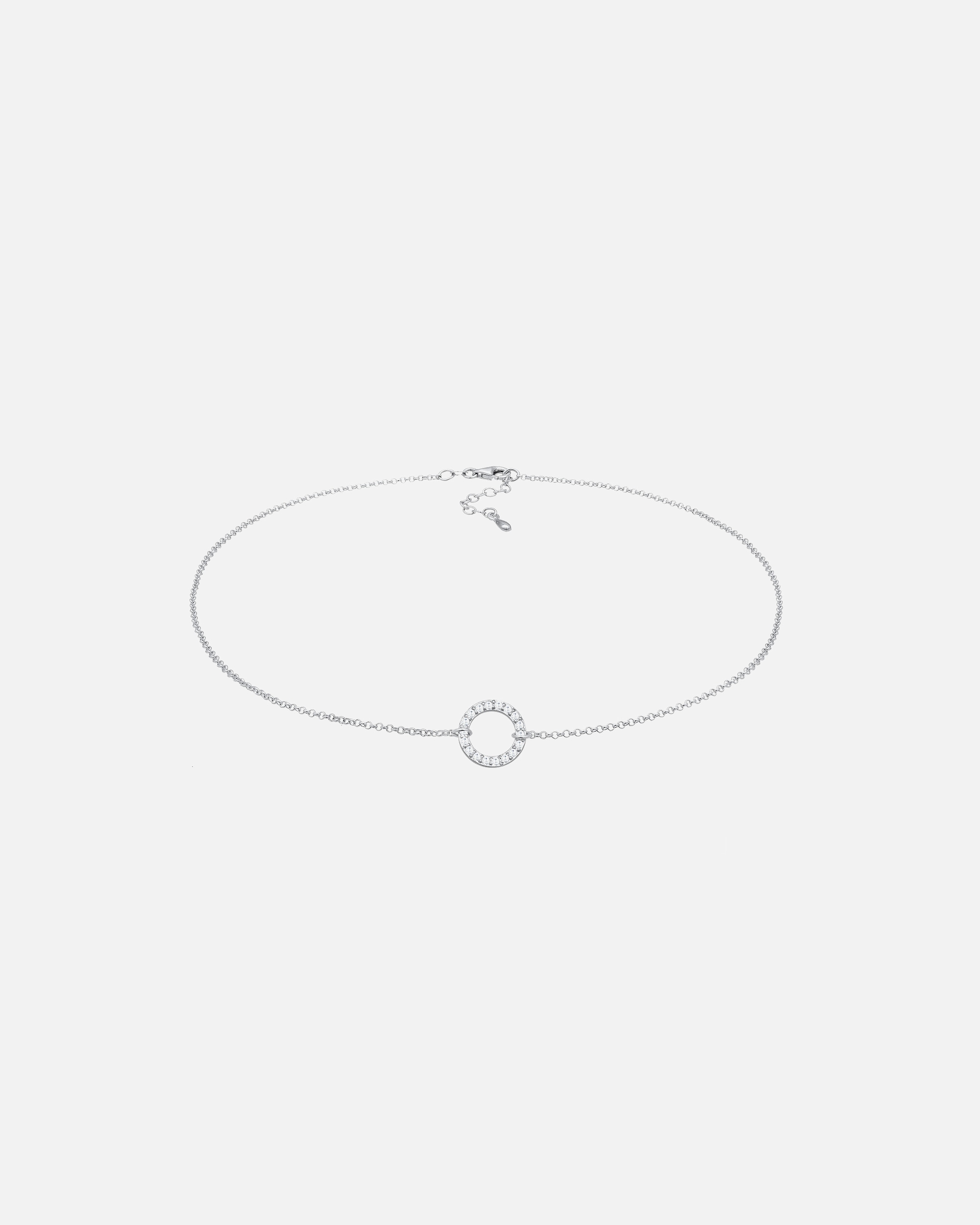 Naszyjnik dla Kobieta Elli Damski choker koło Geo z cyrkoniami w srebrze próby 925 Sterling Silver 38