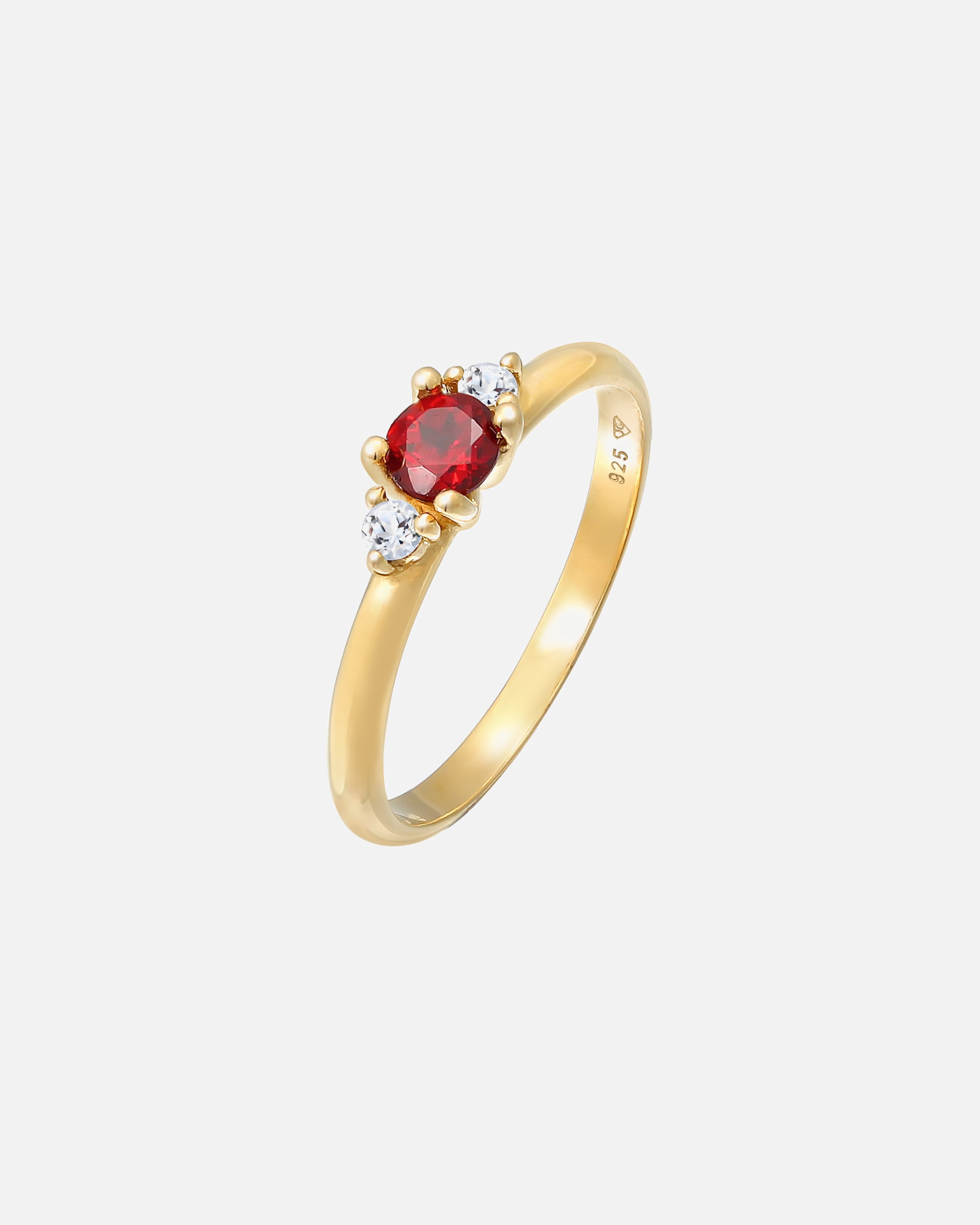 Pierścionek dla Kobieta Elli PREMIUM Damski pierścioenke klasyczny z garnet i topaz w pozłacanym srebrze 925 Sterling Silver 52