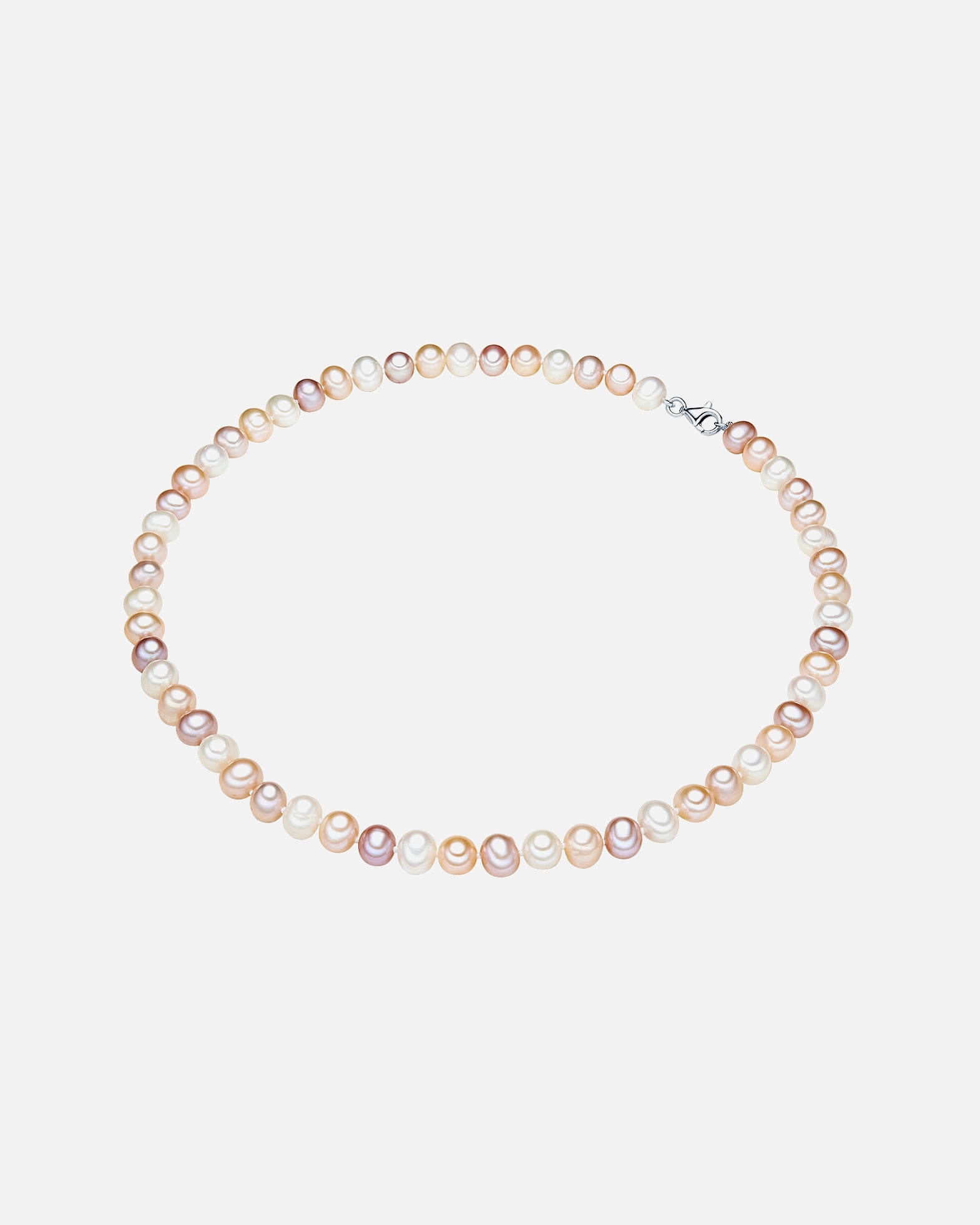 Naszyjnik dla Kobieta Valero Pearls Naszyjnik srebrny srebro wysokiej próby Perła hodowlana słodkowodna srebrny 45 cm + 5 cm