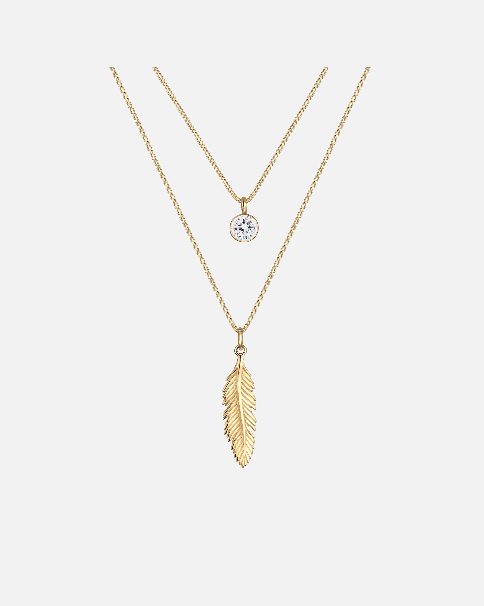 Naszyjnik dla Kobieta Elli Damskie pióra Boho z kryształami , srebro próby 925 Sterling Silver 45