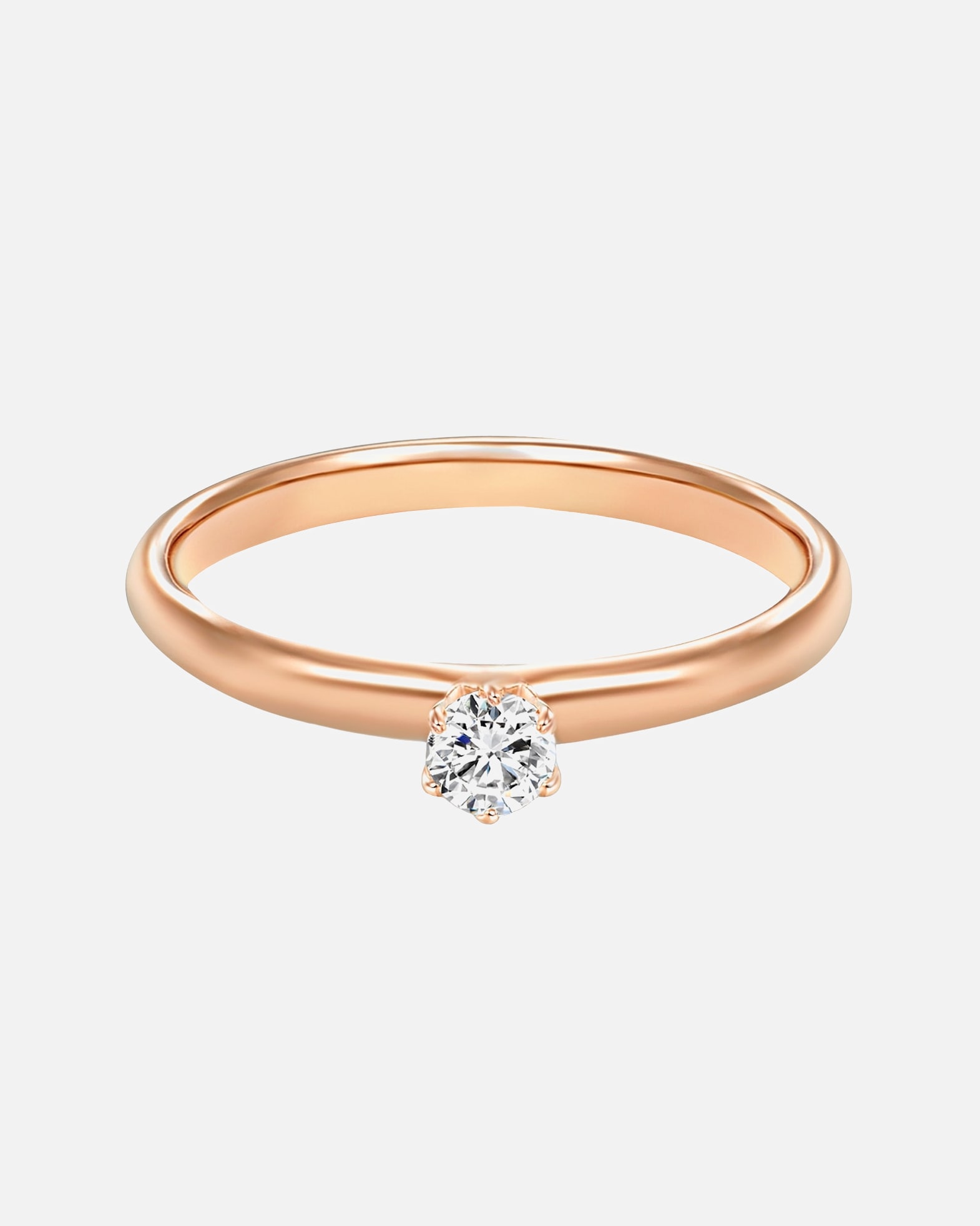 Pierścionek dla Kobieta Trilani Srebrny pierścionek srebro wysokiej próby Cyrkonia różowe złoto 58