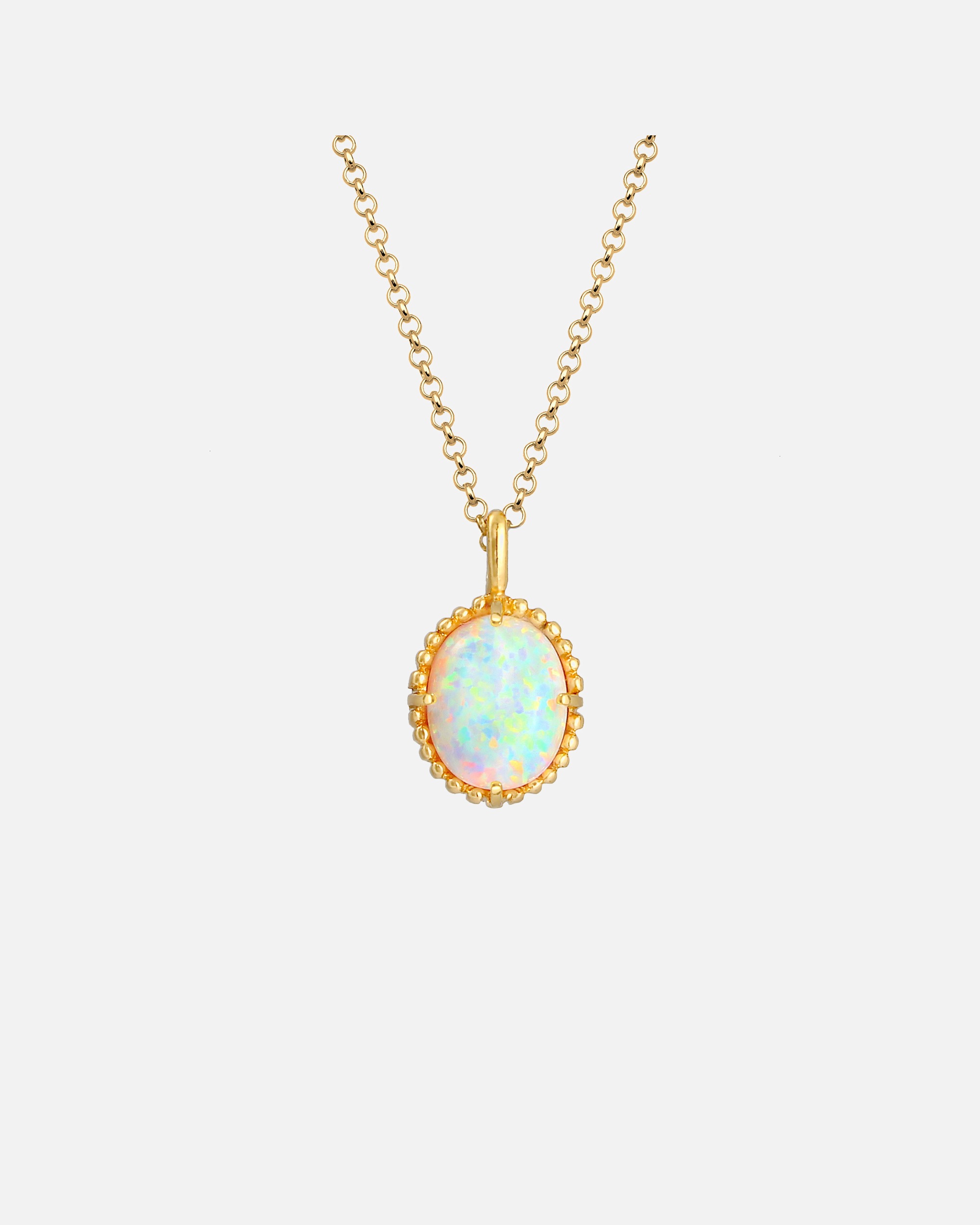 Naszyjnik dla Kobieta Elli Damski wisior Vintage Trend Blogger z Synthetic Opal w 925 Sterling Silver pozłacany 45