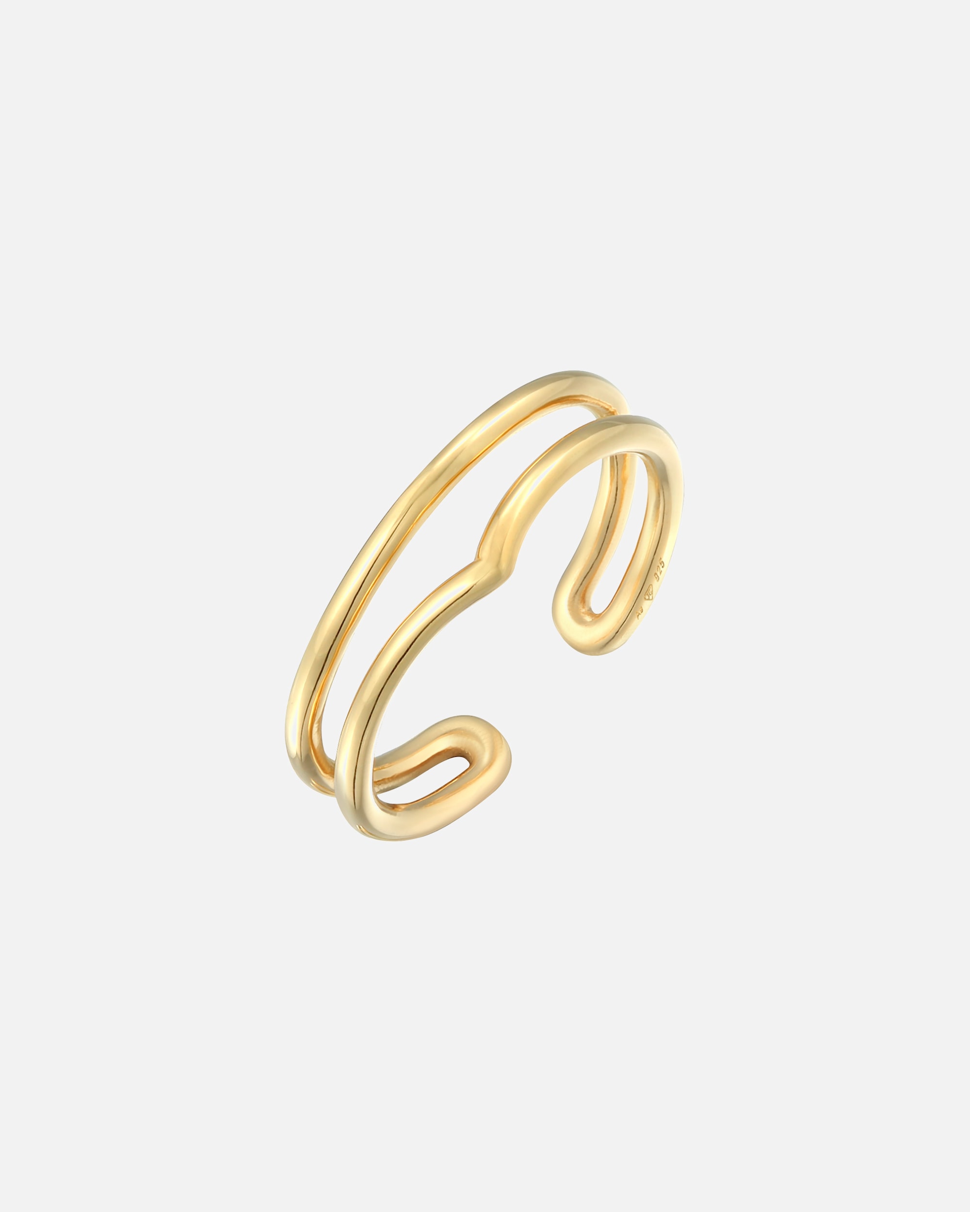 Pierścionek dla Kobieta Elli Damski zawijany otwarty kształt V Geo ze srebra próby 925 Sterling Silver goldfarben