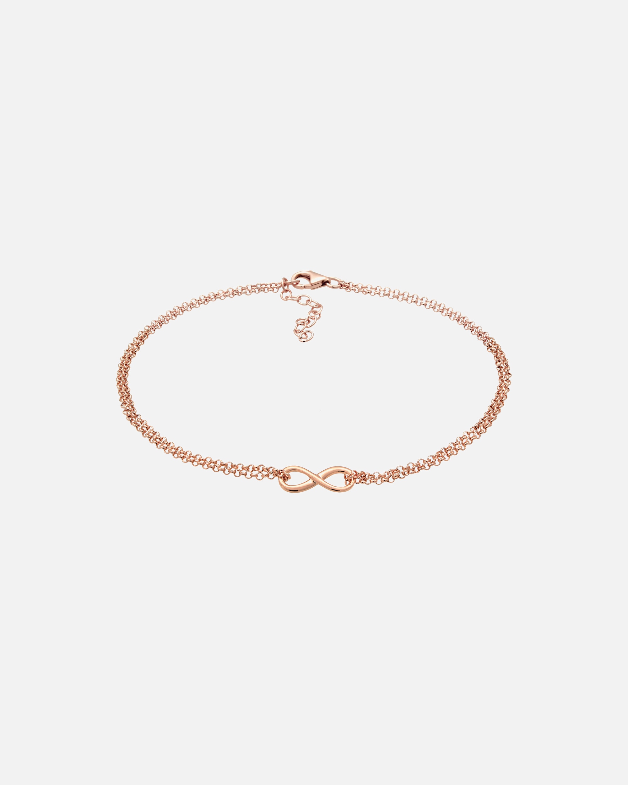 Ozdoby dla Kobieta Elli Damska bransoletka na kostkę Infinity zawieszka w srebrze 925 Sterling Silver rosefarben