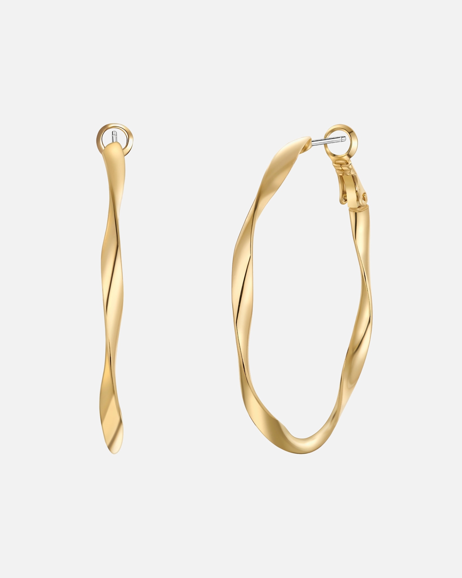 Obrączki dla Kobieta Yokoamii Kolczyki kola z pozlacanego mosiadzu 44,7 mm