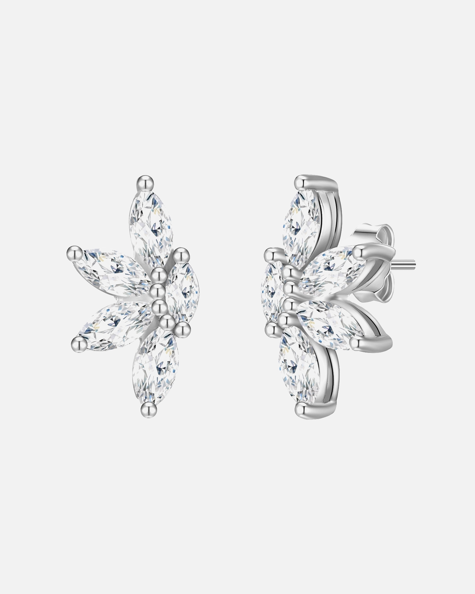 Kolczyki dla Kobieta Srebrne kolczyki sztyfty srebro wysokiej próby Cyrkonia srebrny 14,4 mm