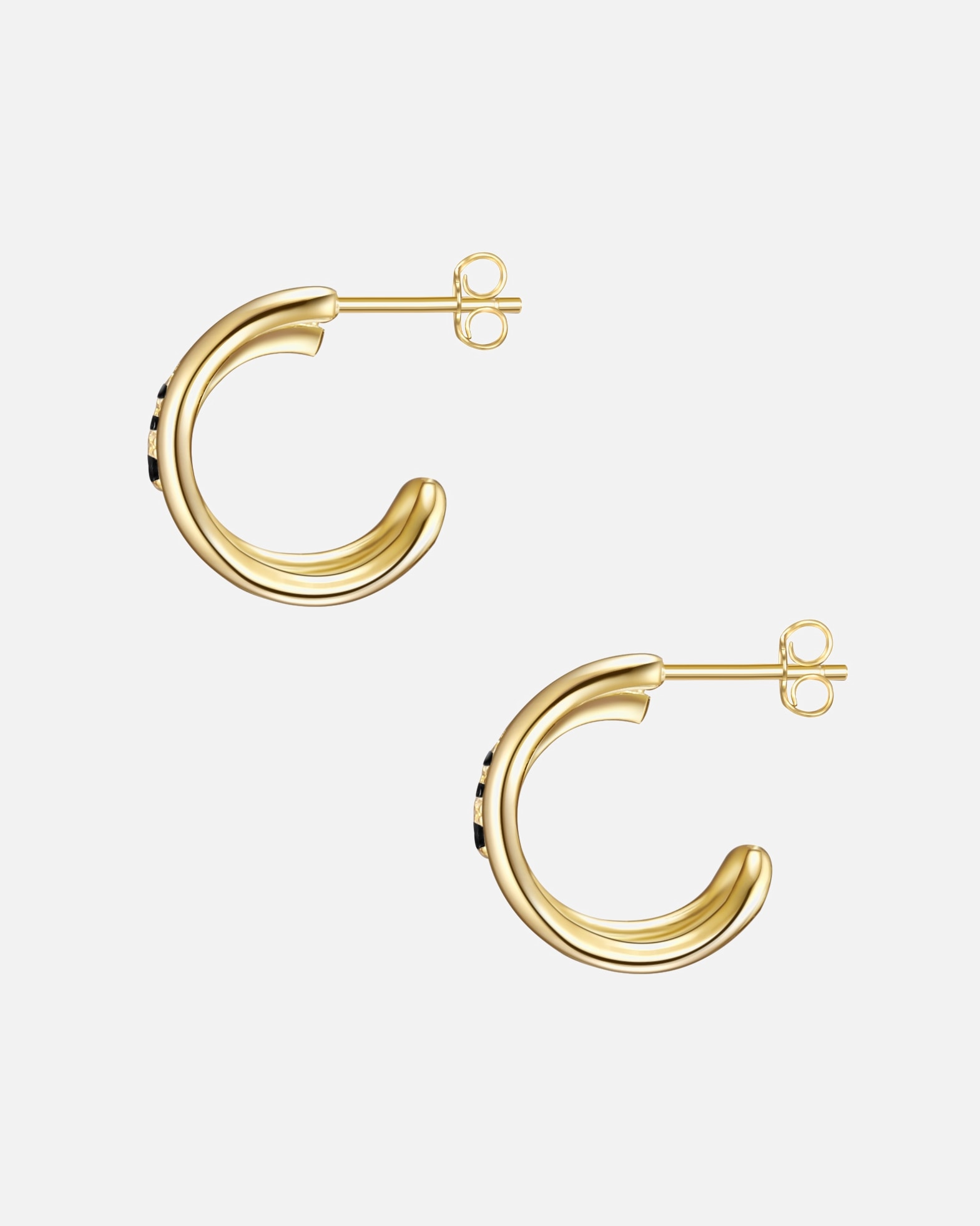 Obrączki dla Kobieta Glanzstücke München Srebrne kolczyki kreole srebro wysokiej próby Cyrkonia żółte złoto 13,7 mm