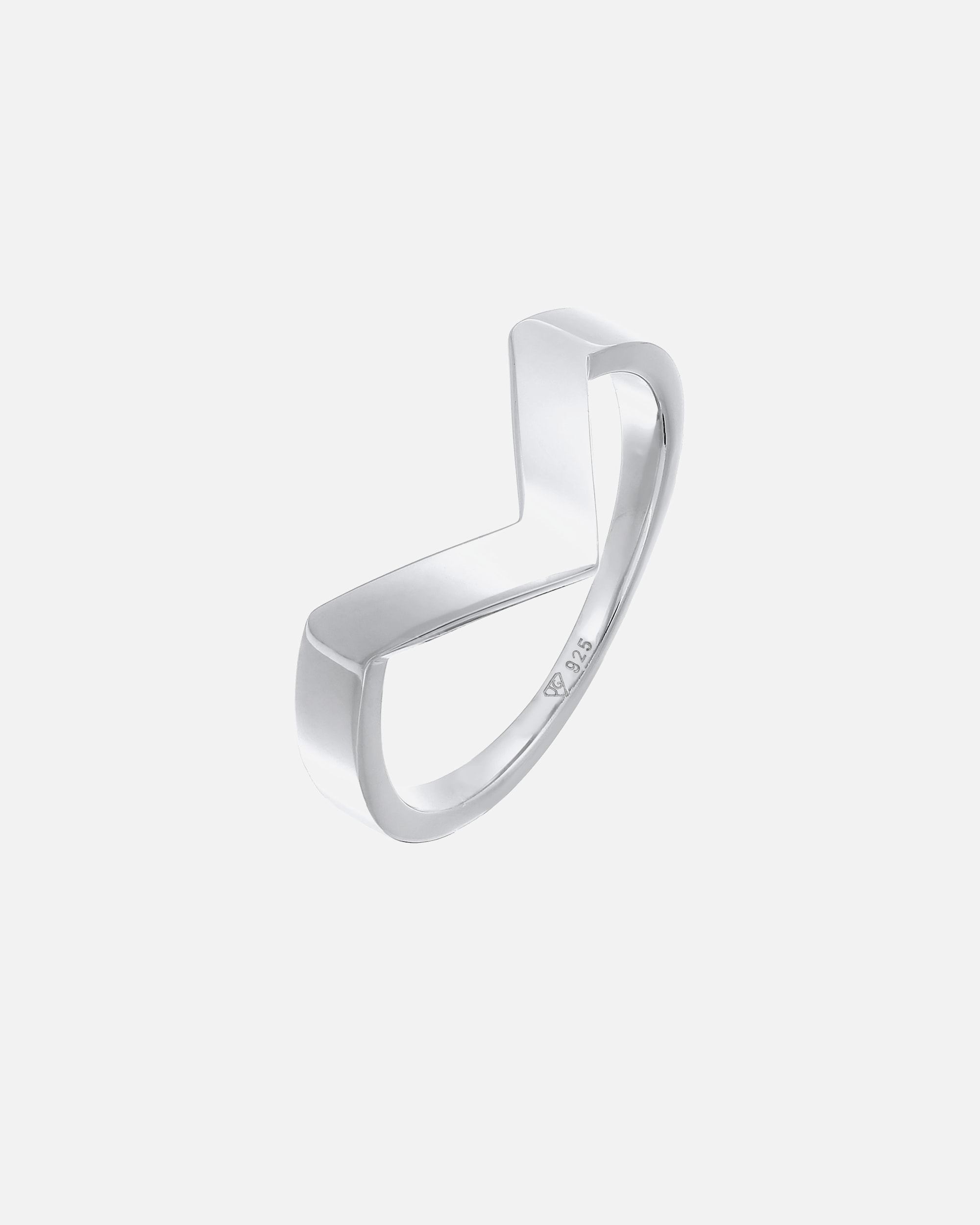 Pierścionek dla Kobieta Elli PREMIUM Damski w kształcie litery V Geo Basic w rodowanym srebrze 925 Sterling Silver 56