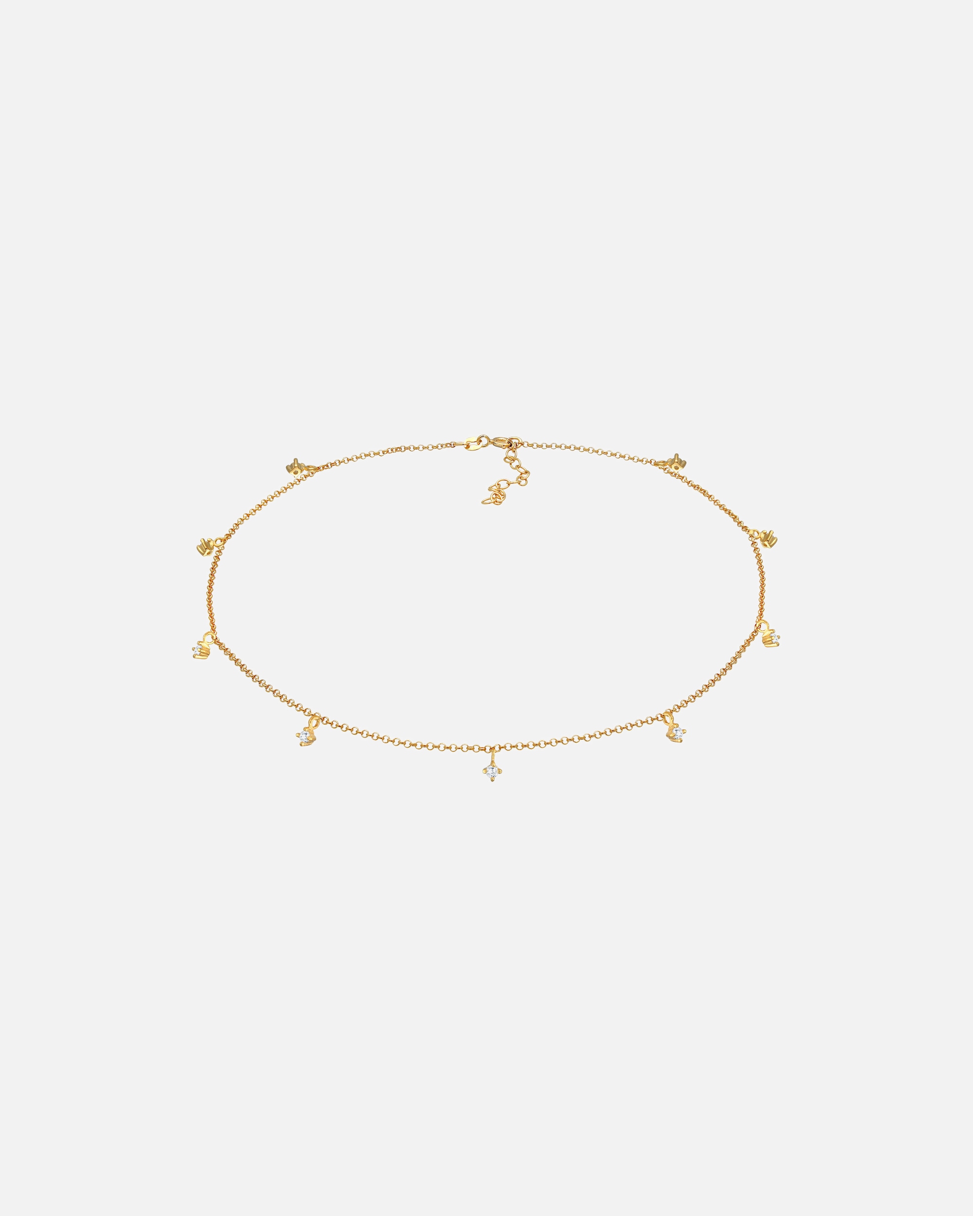Naszyjnik dla Kobieta Elli Damski choker pasjans mieniący się kryształkami cyrkonii ze srebra próby 925 Sterling Silver goldfarben