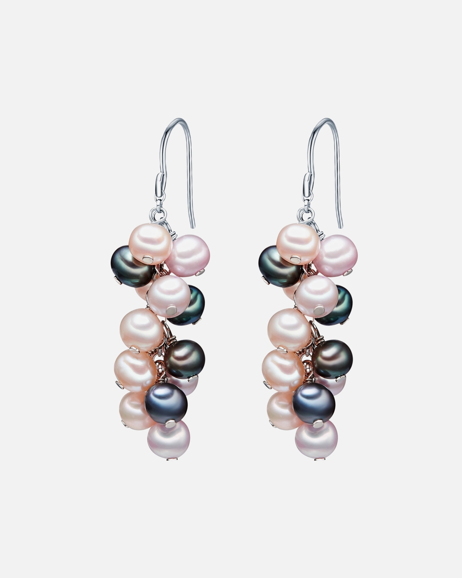 Kolczyki dla Kobieta Valero Pearls Kolczyki wiszące z perłą srebro wysokiej próby Perła hodowlana słodkowodna srebrny 44,4 mm