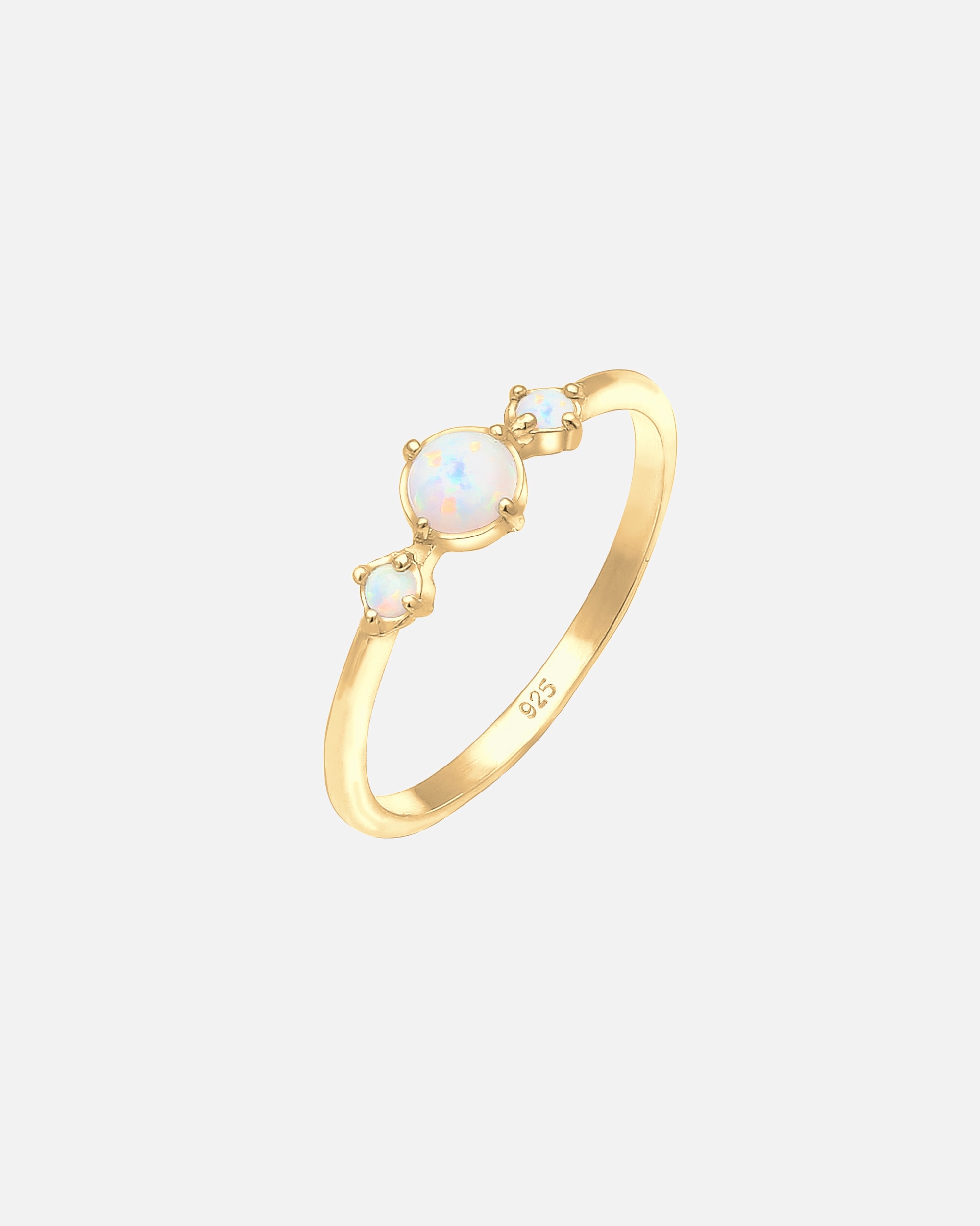 Pierścionek dla Kobieta Elli Damska obrączka Geo Vintage Trend z syntetycznym opalem w srebrze próby 925 Sterling Silver 56