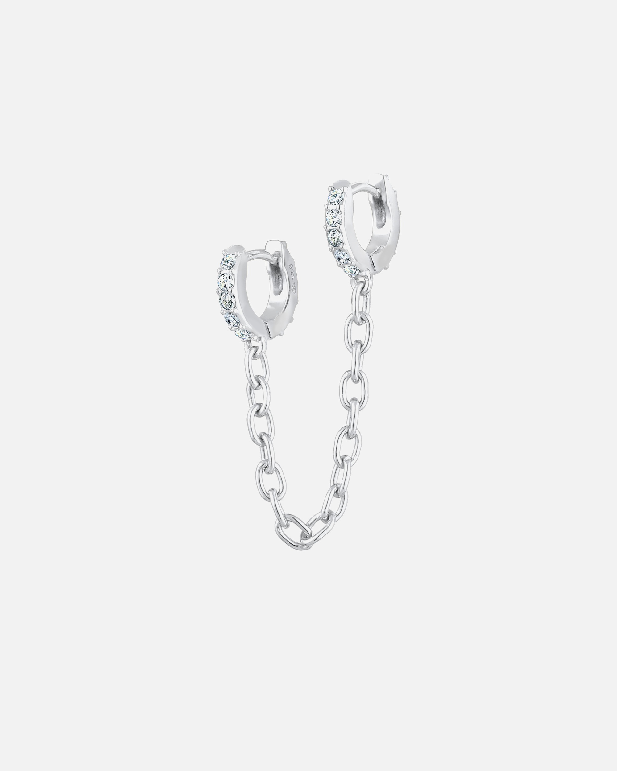 Kolczyki dla Kobieta Elli Damski Creole Duo Trend z kryształami w 925 sterling silver silberfarben
