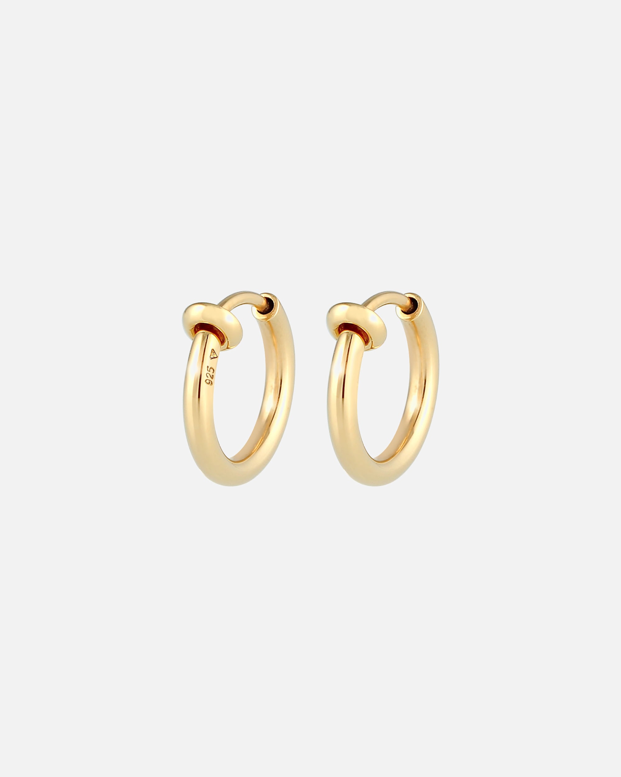Kolczyki dla Kobieta Elli Damskie Klipsy Kreole - bez dziurki w uchu- Basic Minimal srebro 925 Sterling Silver goldfarben