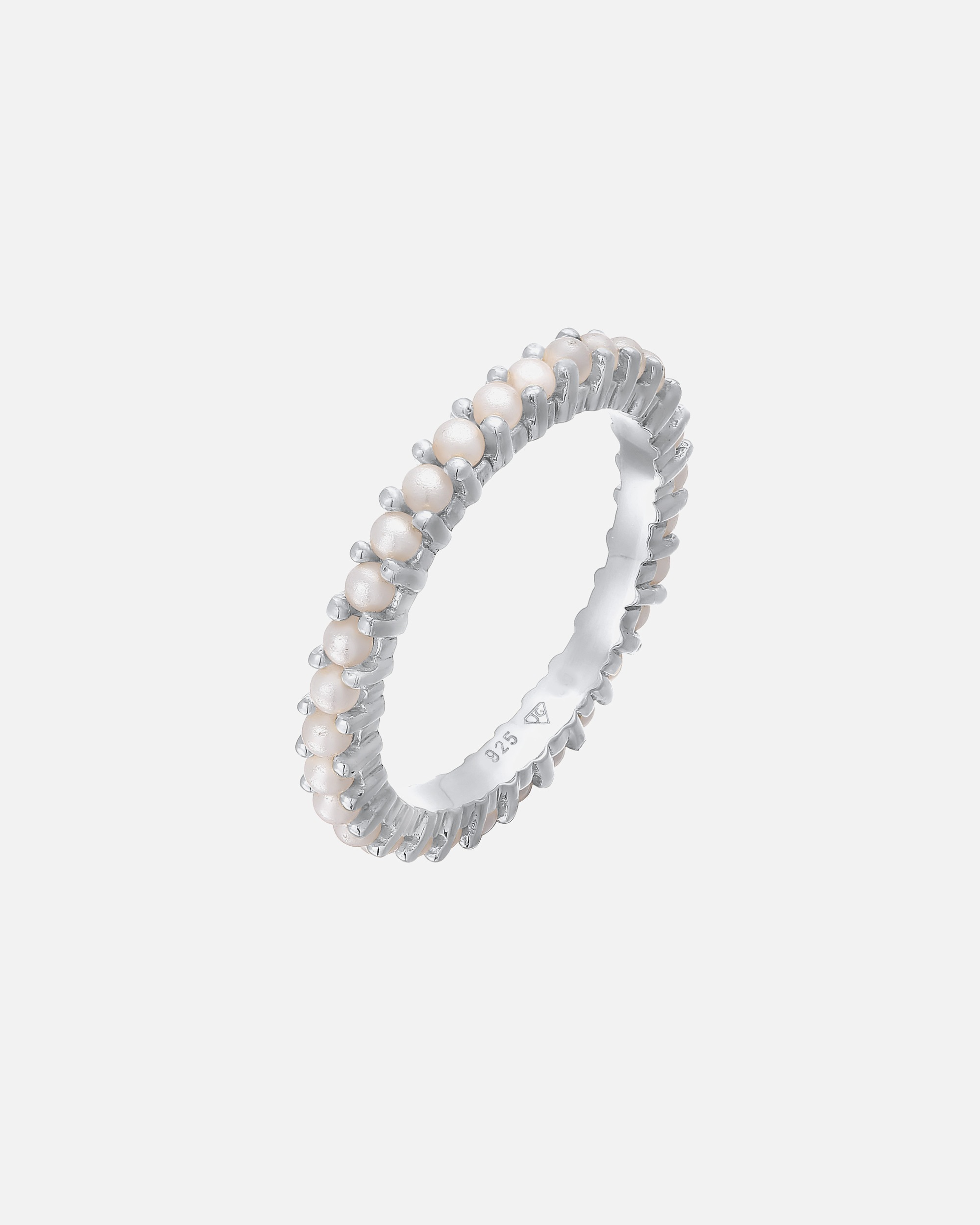 Pierścionek dla Kobieta Elli Damska obrączka Memoire szklane koraliki w srebrze próby 925 Sterling Silver 54