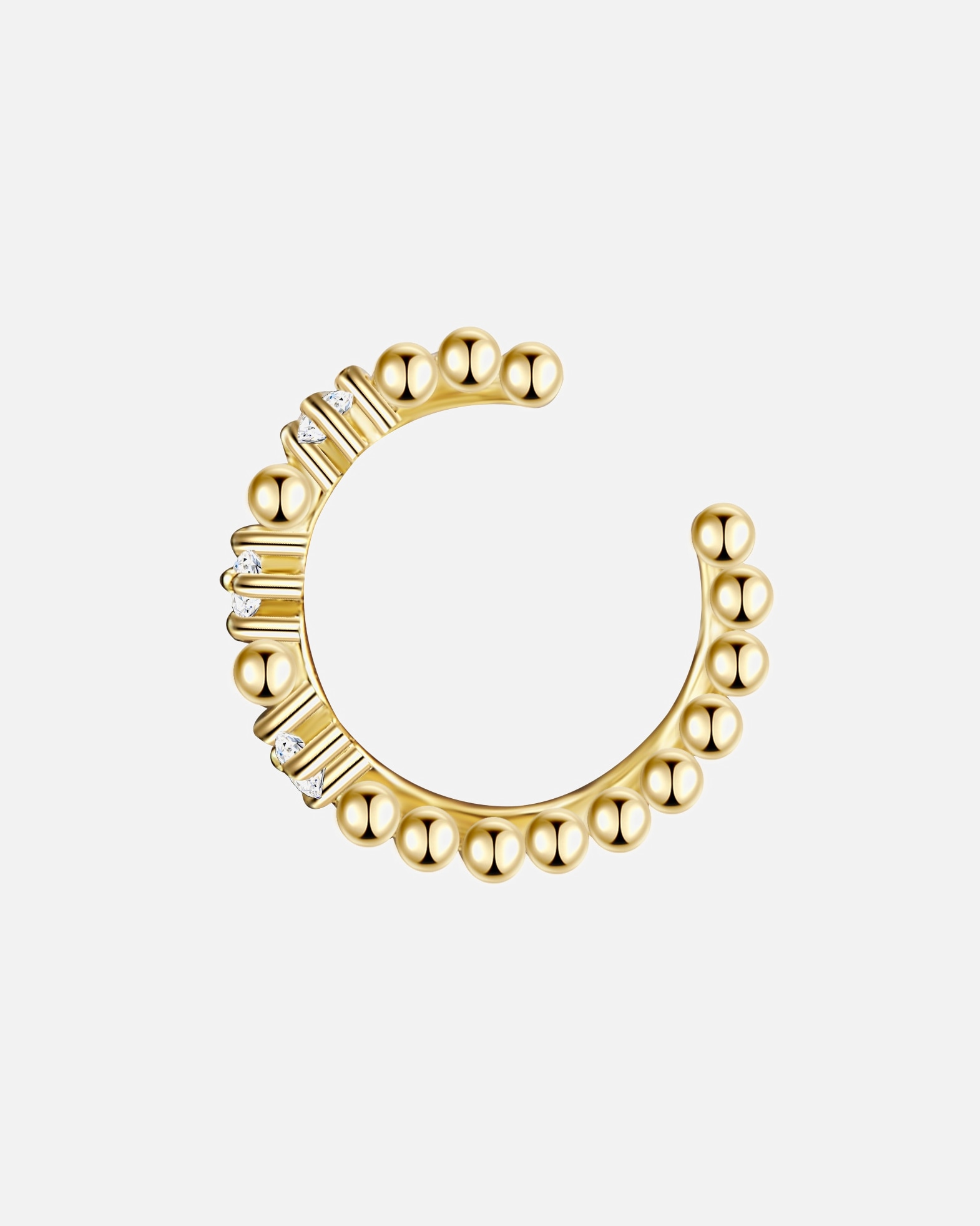 Kolczyki dla Kobieta Glanzstücke München Srebrne klamry na ucho srebro wysokiej próby Cyrkonia żółte złoto 11,9 mm