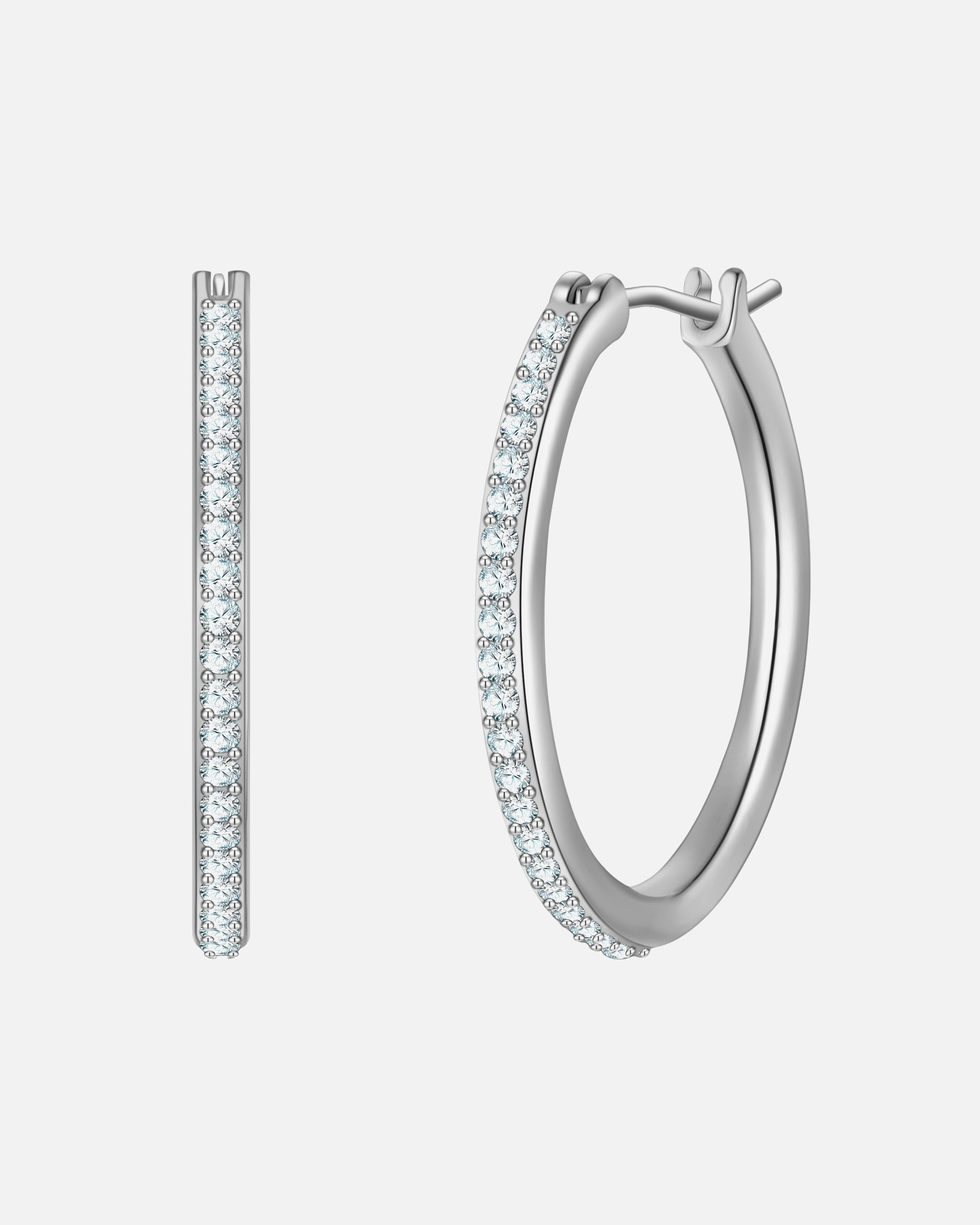 Obrączki dla Kobieta Yokoamii Kolczyki z mosiadzu w kolorze srebrnym z cyrkonia 25,0 mm