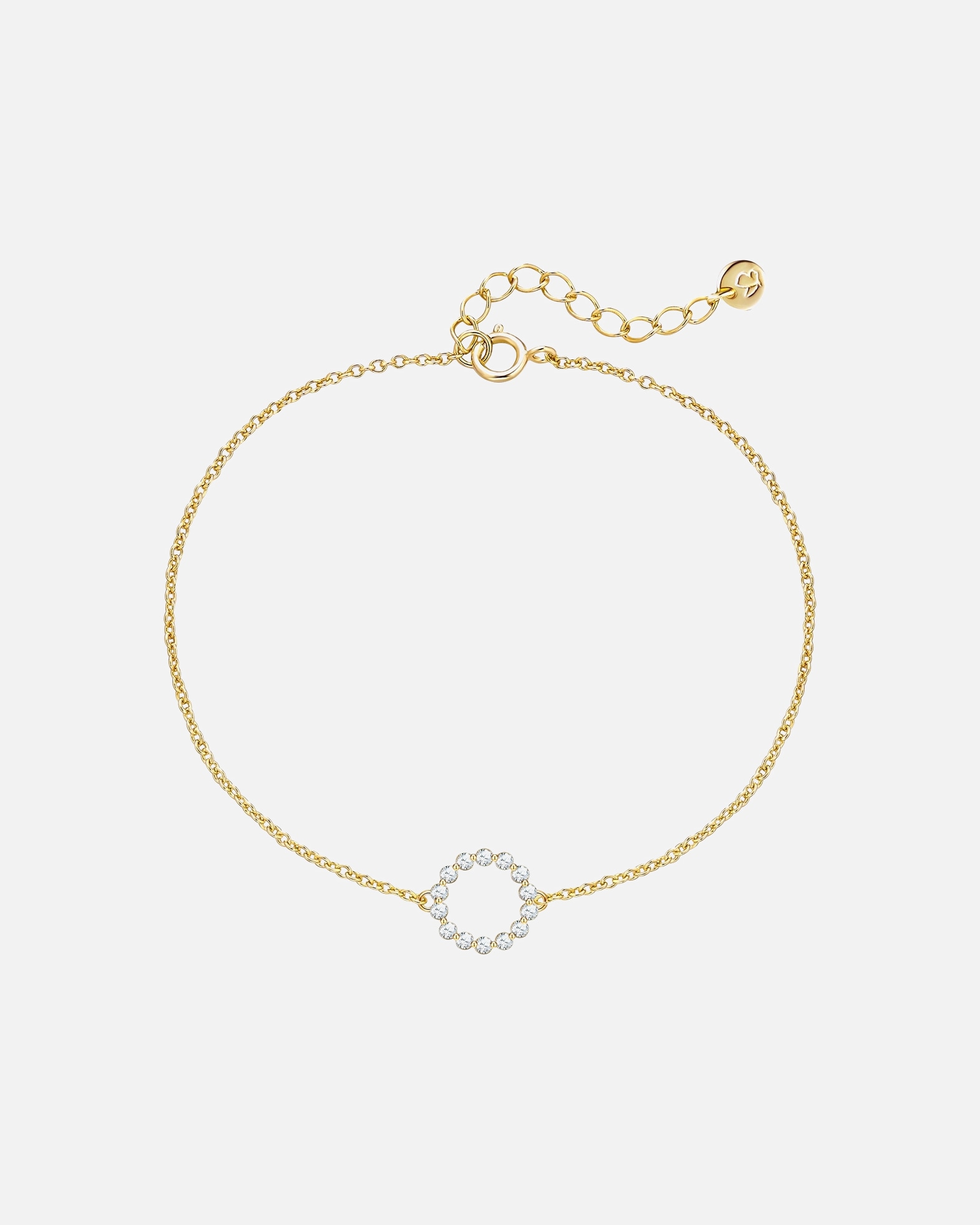 Bransoletka dla Kobieta Bransoletka z Srebro wysokiej próby w Żółte złoto 17,0 cm Basislänge + 3,0 cm Verlängerung