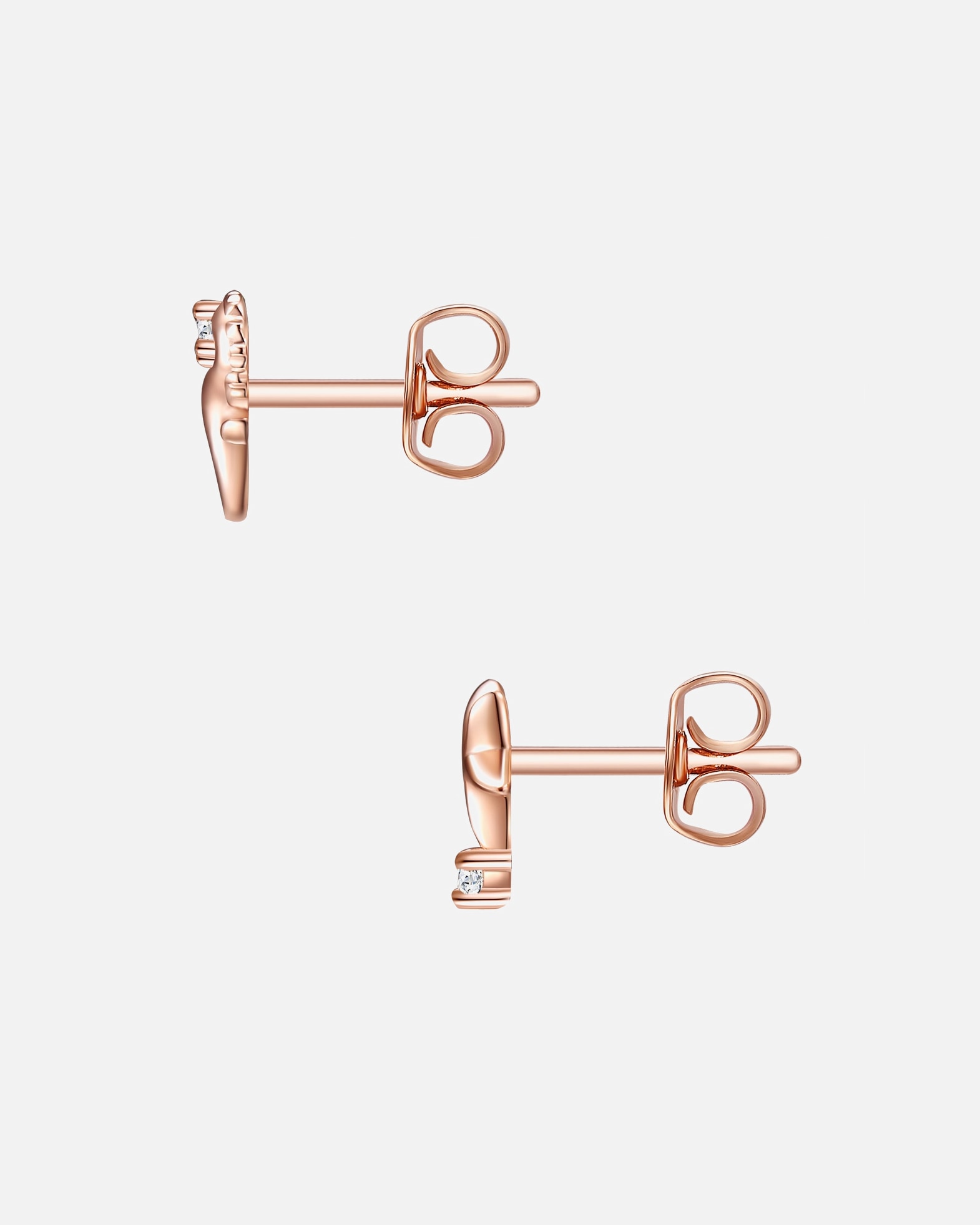 Kolczyki dla Kobieta Glanzstücke München Srebrne kolczyki sztyfty Konik morski/gwiazda srebro wysokiej próby Cyrkonia różowe złoto 7,5 mm