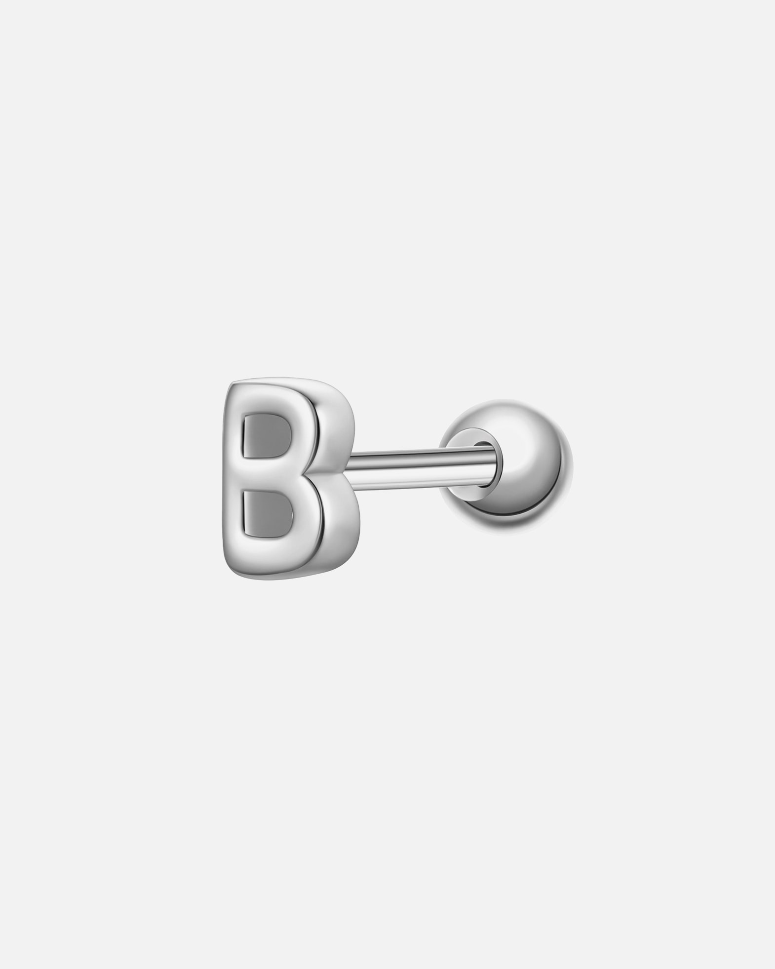 Kolczyki dla Kobieta Glanzstücke München Piercing Litera B ze srebra próby 925 w kolorze srebrnym 4,1 mm