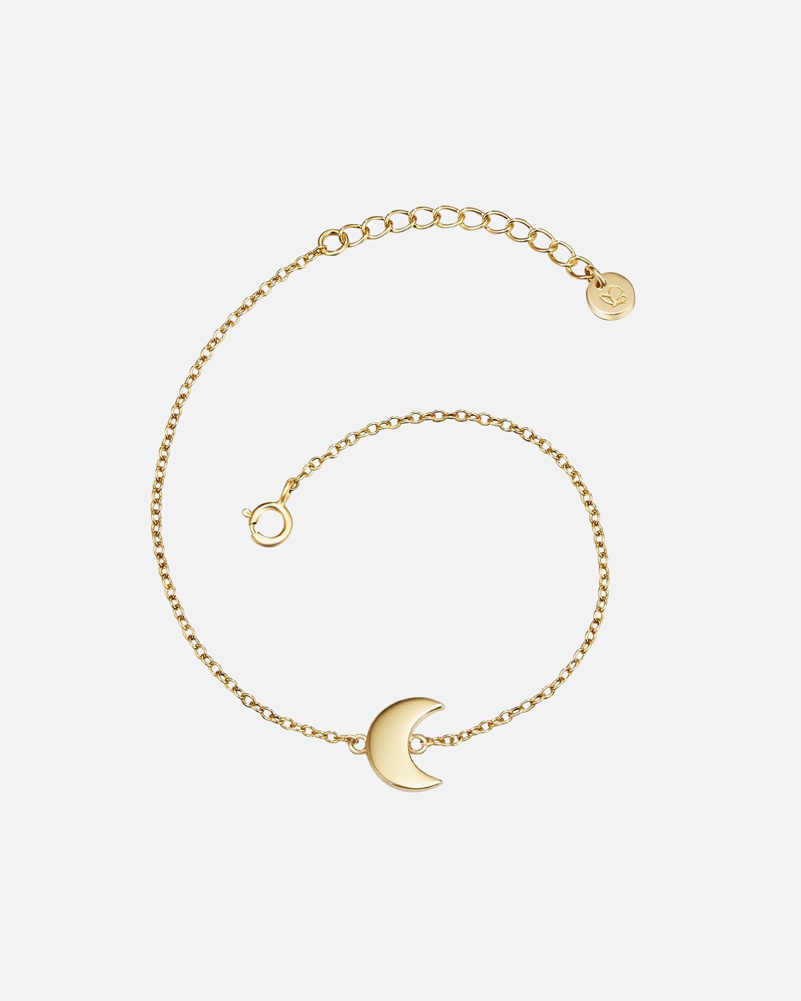 Bransoletka dla Kobieta Glanzstücke München Srebrna bransoleta Księżyc srebro wysokiej próby żółte złoto 17,0 cm Basislänge + 3,0 cm Verlängerung