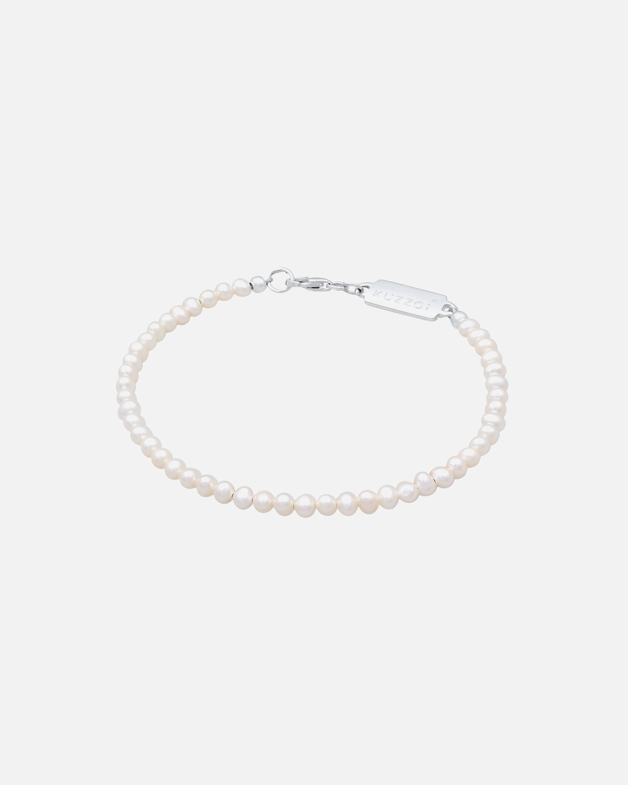 Bransoletka dla Mężczyzna KUZZOI Męski Vintage Trend z perły hodowlana słodkowodna ze srebra próby 925 Sterling Silver 21