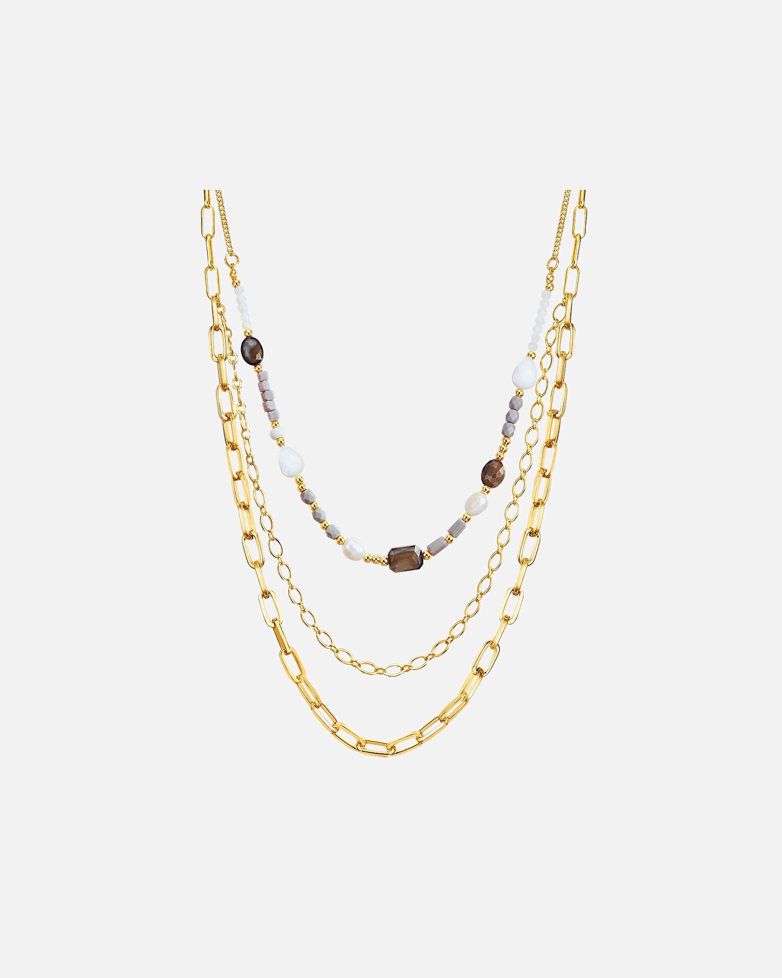 Naszyjnik dla Kobieta Lulu & Jane Łańcuszek z Stop metali w Żółte złoto 63,0/71,0/77,0 cm