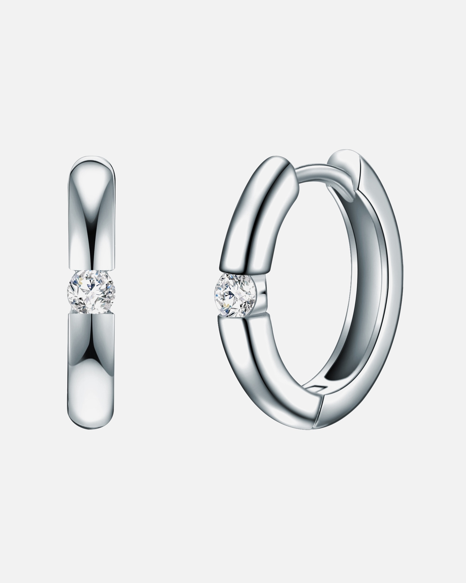 Obrączki dla Kobieta Srebrne kolczyki kreole srebro wysokiej próby Cyrkonia srebrny 15,2 mm