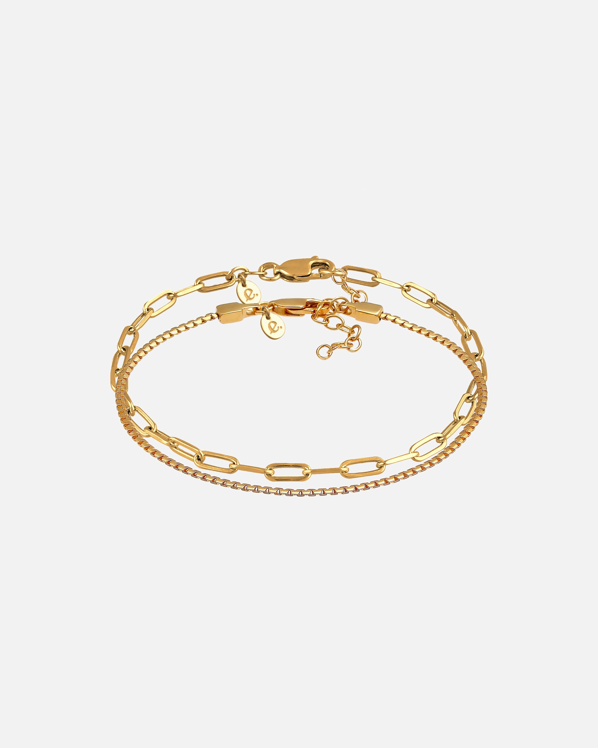 Bransoletka dla Kobieta Elli PREMIUM Damski zestaw podstawowy 2 częściowy z rodowanego srebra próby 925 Sterling Silver goldfarben