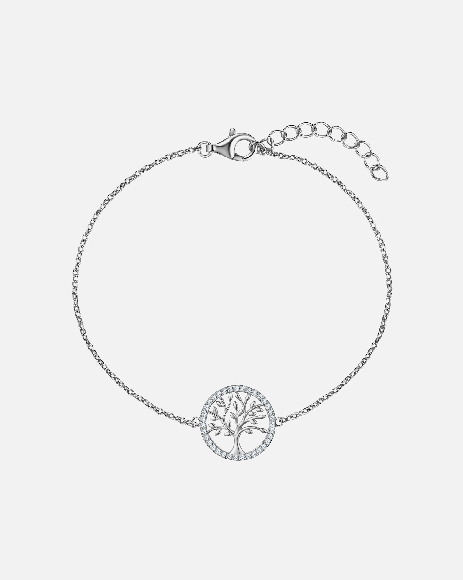 Bransoletka dla Kobieta Bransoletka Drzewo życia z Srebro wysokiej próby w Srebrny 17,0 cm Basislänge + 3,0 cm Verlängerung