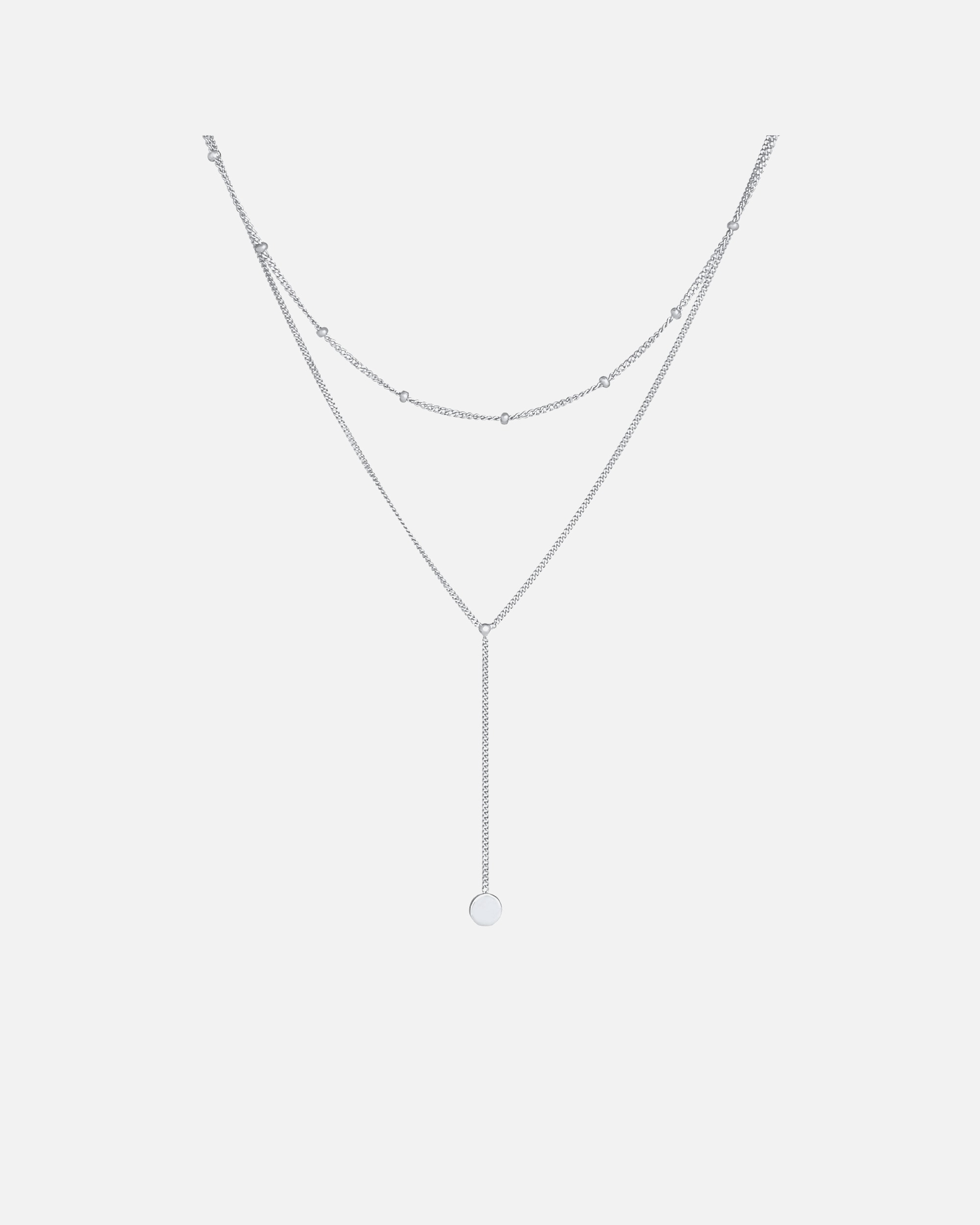 Naszyjnik dla Kobieta Elli Damski Y- łańcuszek kulkowy płytka w srebrze próby 925 Sterling Silver silberfarben