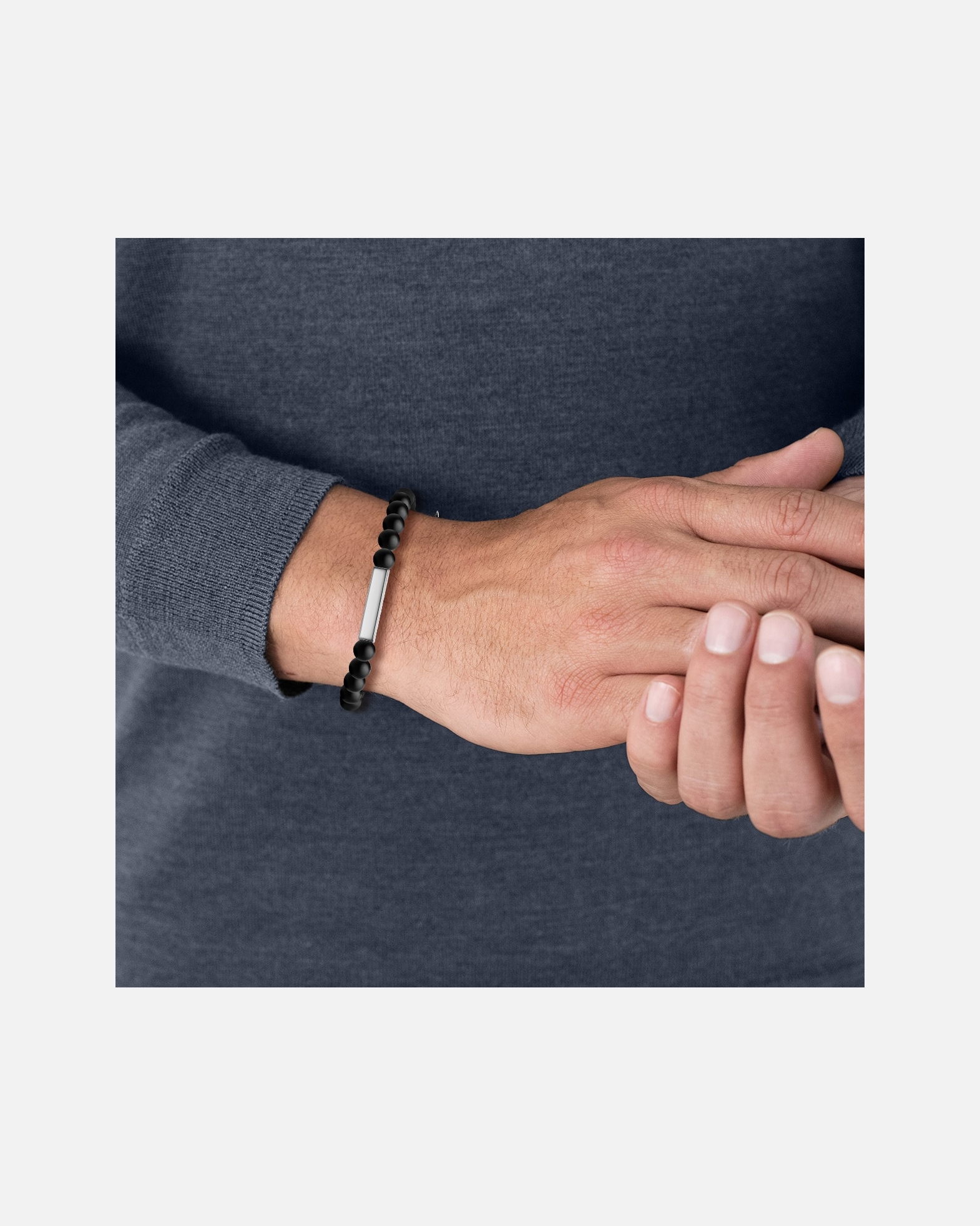 Bransoletka dla Mężczyzna Männerglanz Bransoletka z Srebro wysokiej próby w Srebrny 19 cm