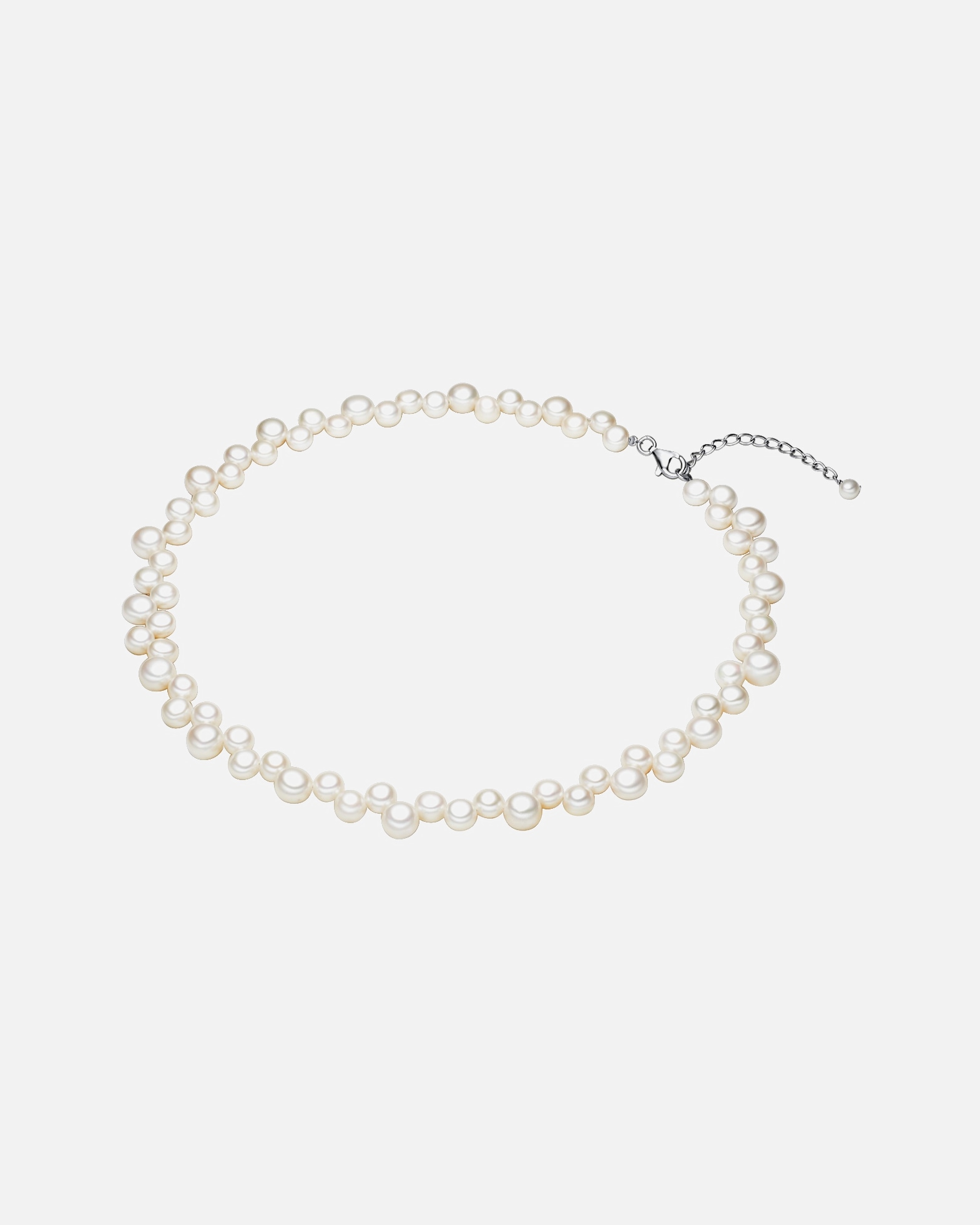 Naszyjnik dla Kobieta Valero Pearls Naszyjnik z pereł srebro wysokiej próby Perła hodowlana słodkowodna srebrny 42,0 cm Basiskette + 5,0 cm Verlängerung