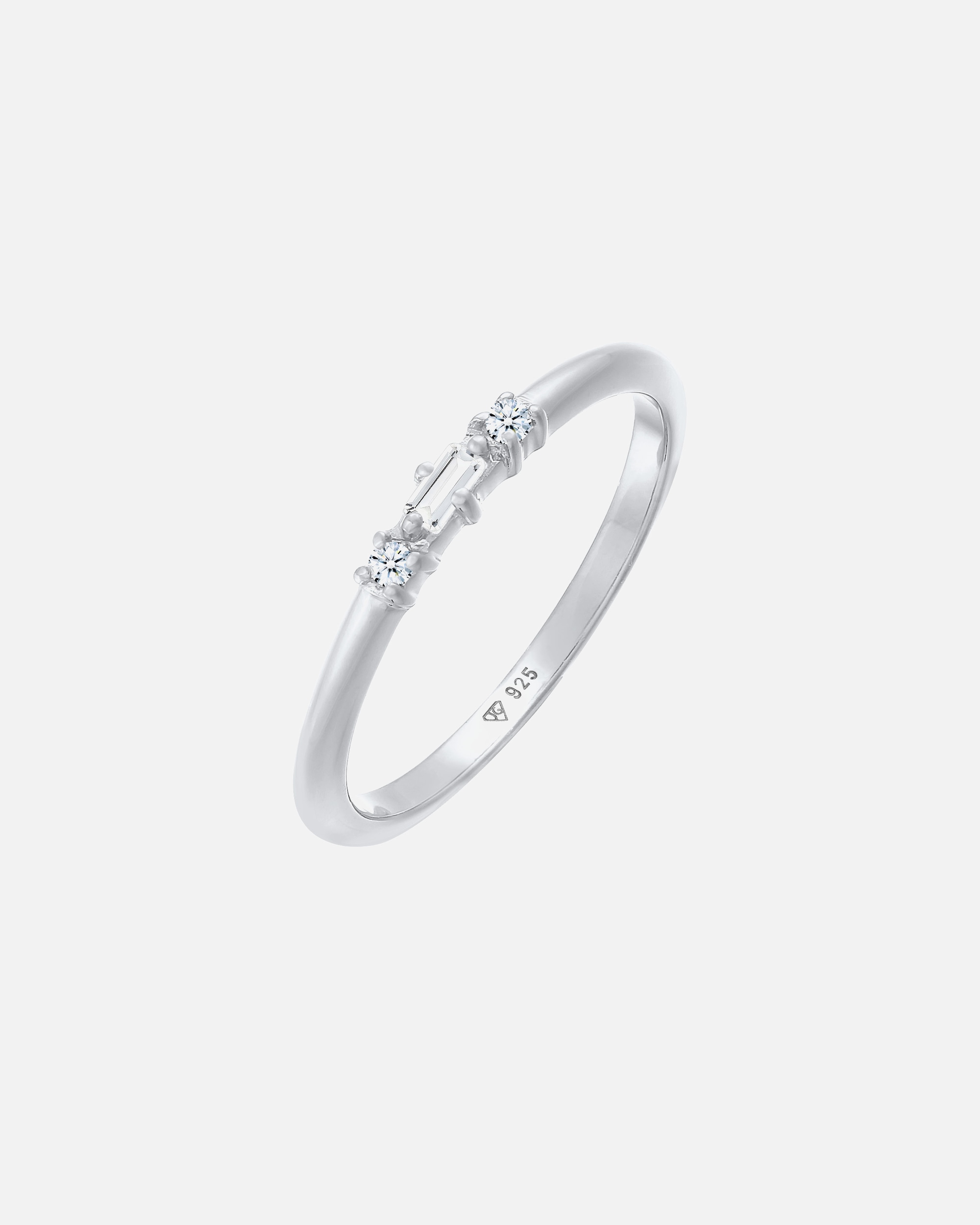 Pierścionek dla Kobieta Elli DIAMONDS Damski pierścionek zaręczynowy prostokątny filigranowy z kamieniem szlachetnym topazem i diamentem (0,03 ct.) w srebrze 925 Sterling Silver 54