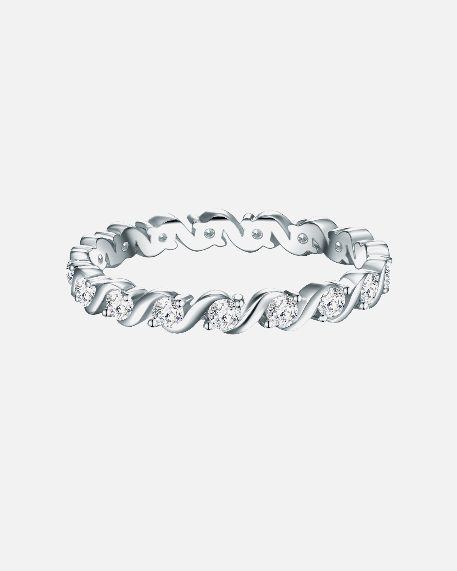 Pierścionek dla Kobieta Trilani Srebrny pierścionek srebro wysokiej próby Cyrkonia srebrny 53