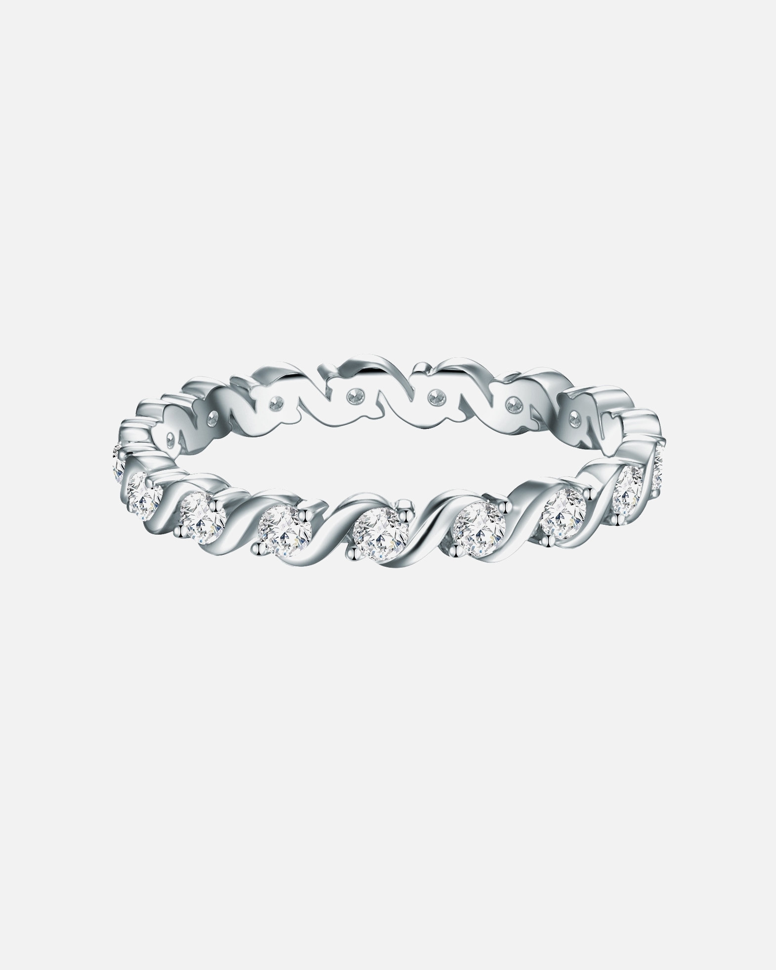 Pierścionek dla Kobieta Trilani Srebrny pierścionek srebro wysokiej próby Cyrkonia srebrny 52