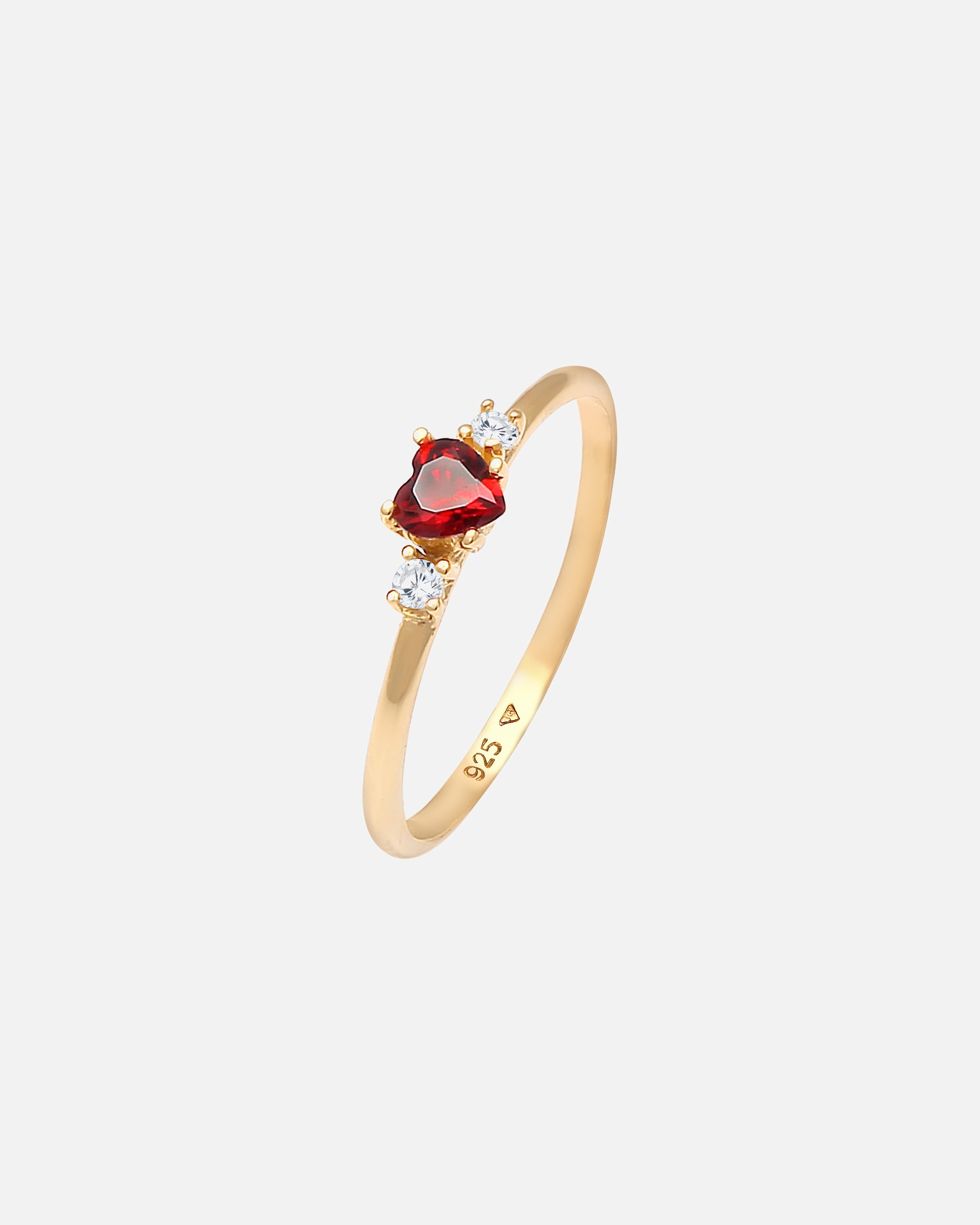 Pierścionek dla Kobieta Elli Damskie pierścionek zaręczynowy serce z cyrkoniami z pozłacanego srebra próby 925 Sterling Silver 56
