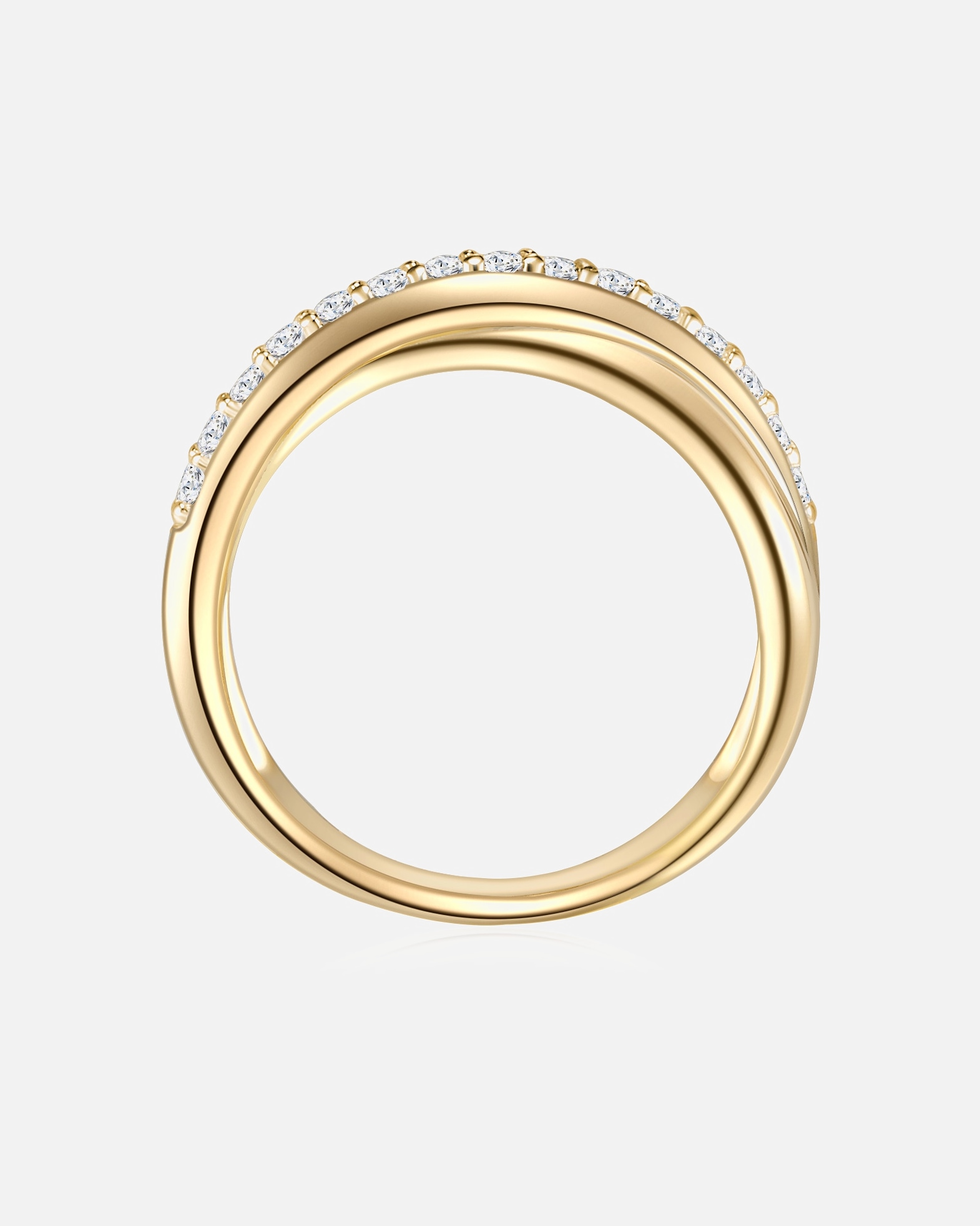 Pierścionek dla Kobieta Rafaela Donata Srebrny pierścionek srebro wysokiej próby Cyrkonia żółte złoto 54