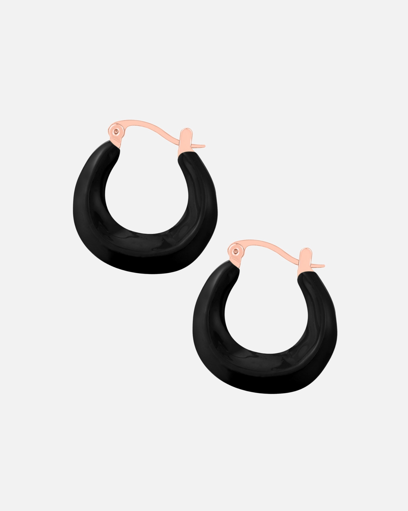 Obrączki dla Kobieta Yokoamii Kolczyki z Mosiadz w Różowy złoty 24,5 mm