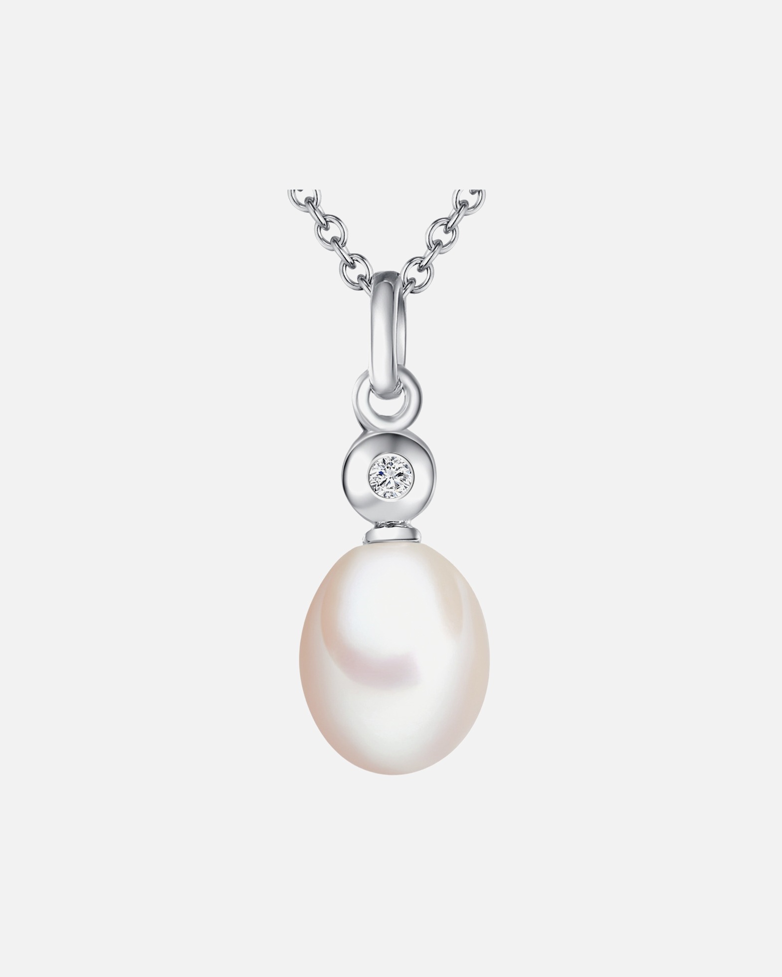 Naszyjnik dla Kobieta Lulu & Jane Srebro wysokiej pr óby Brylant Perła hodowlana słodkowodna 45 cm + 5 cm