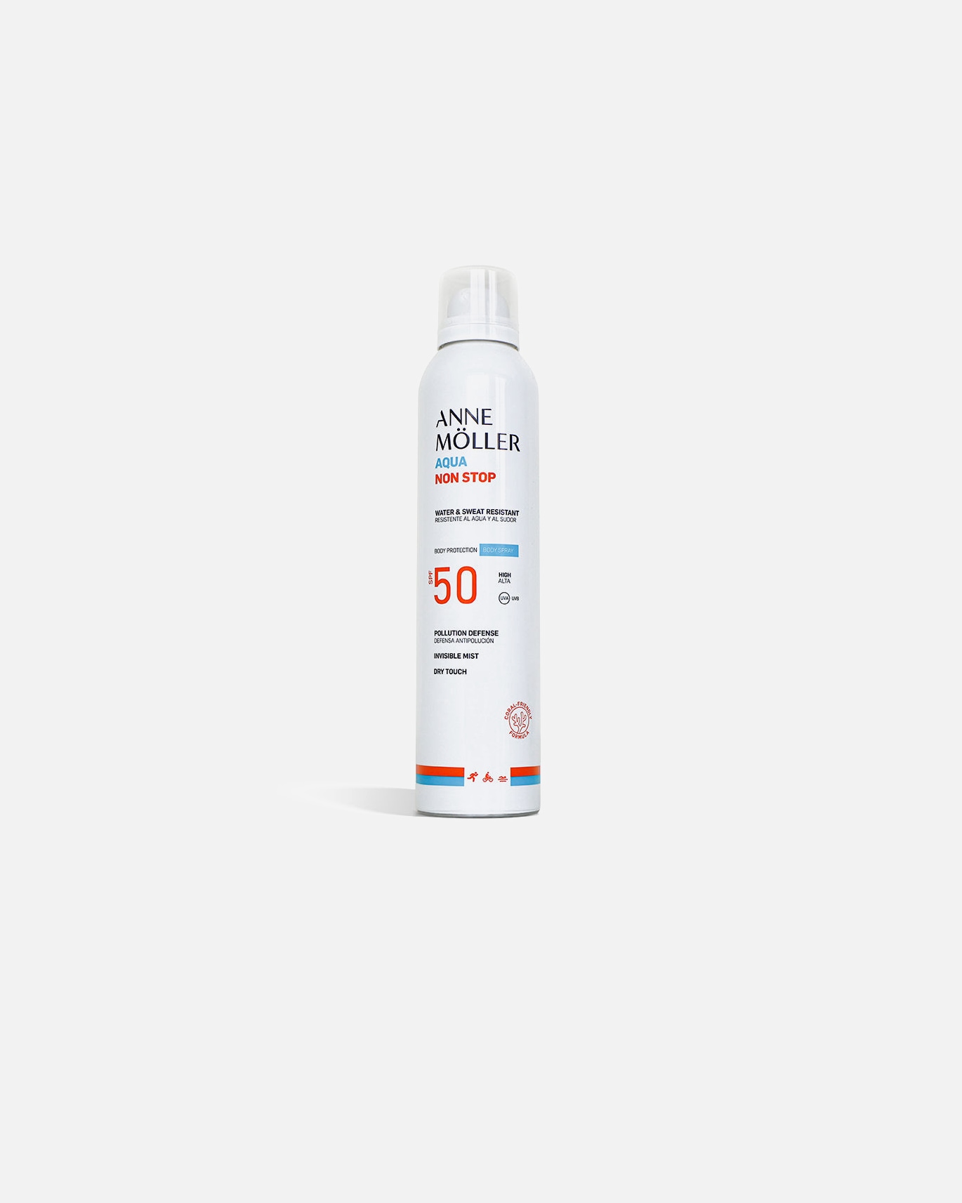 Krem do opalania dla Unisex Anne Möller AQUA NON STOP wodoodporny i odporny na pot spray do ciała SPF50 200 ml