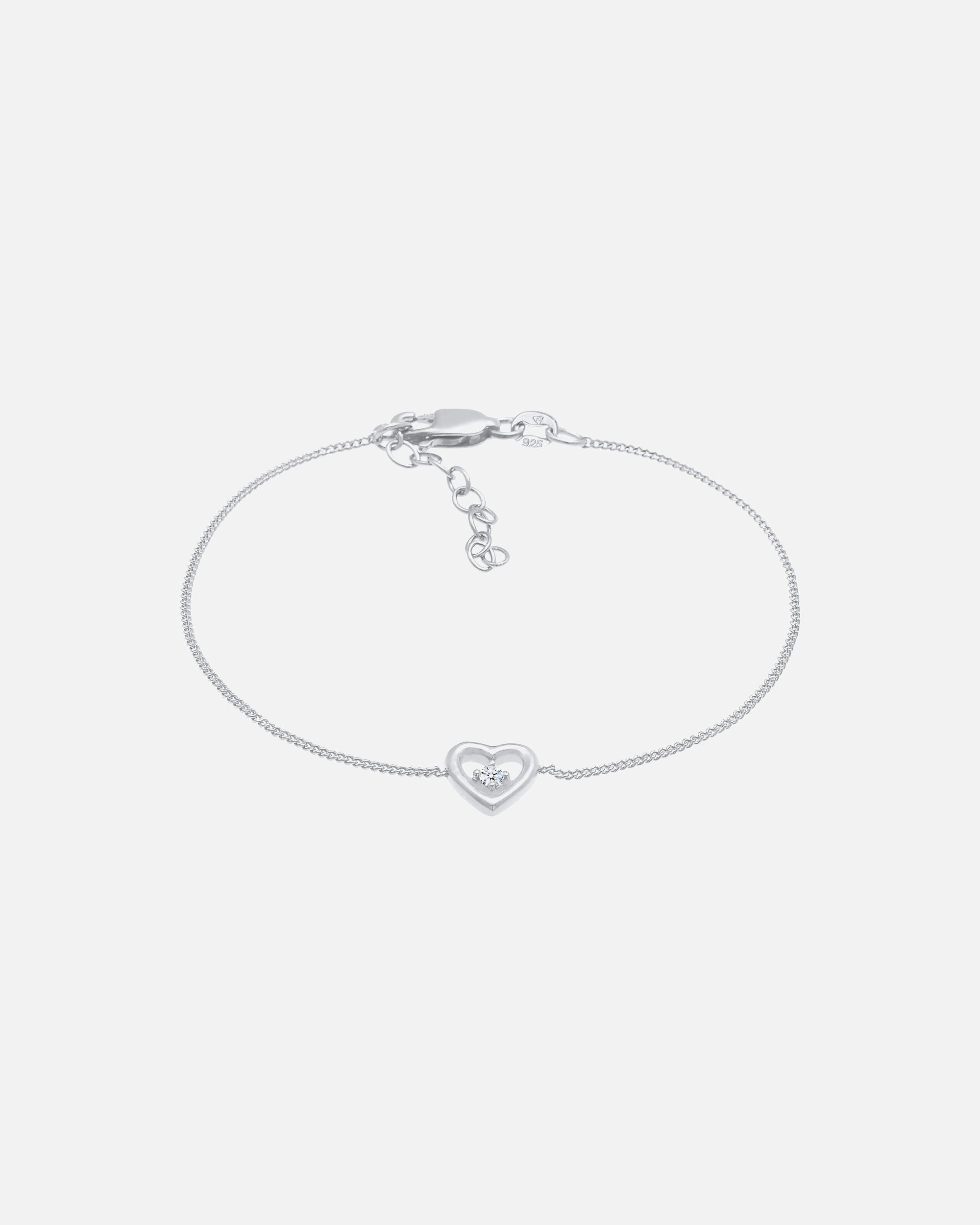 Bransoletka dla Kobieta Elli DIAMONDS Damy serca kochają romantyczne minimum z diamentem (0,03 ct) w 925 Sterling Silver silberfarben