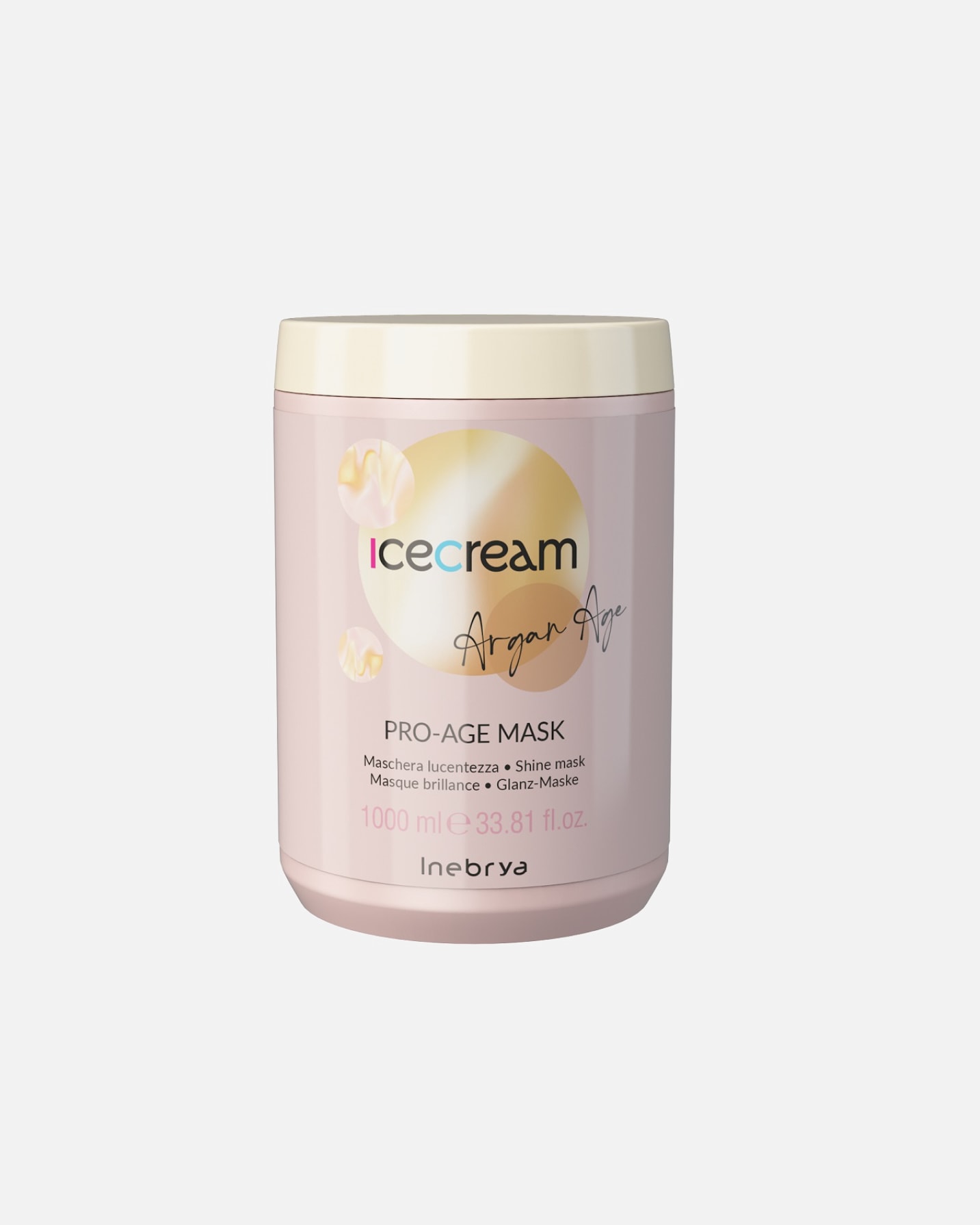 Maska do włosów dla Kobieta Inebrya Ice Cream Argan Age - gama produktów do utrzymania nawilżenia i zdrowia włosów 1000 ml