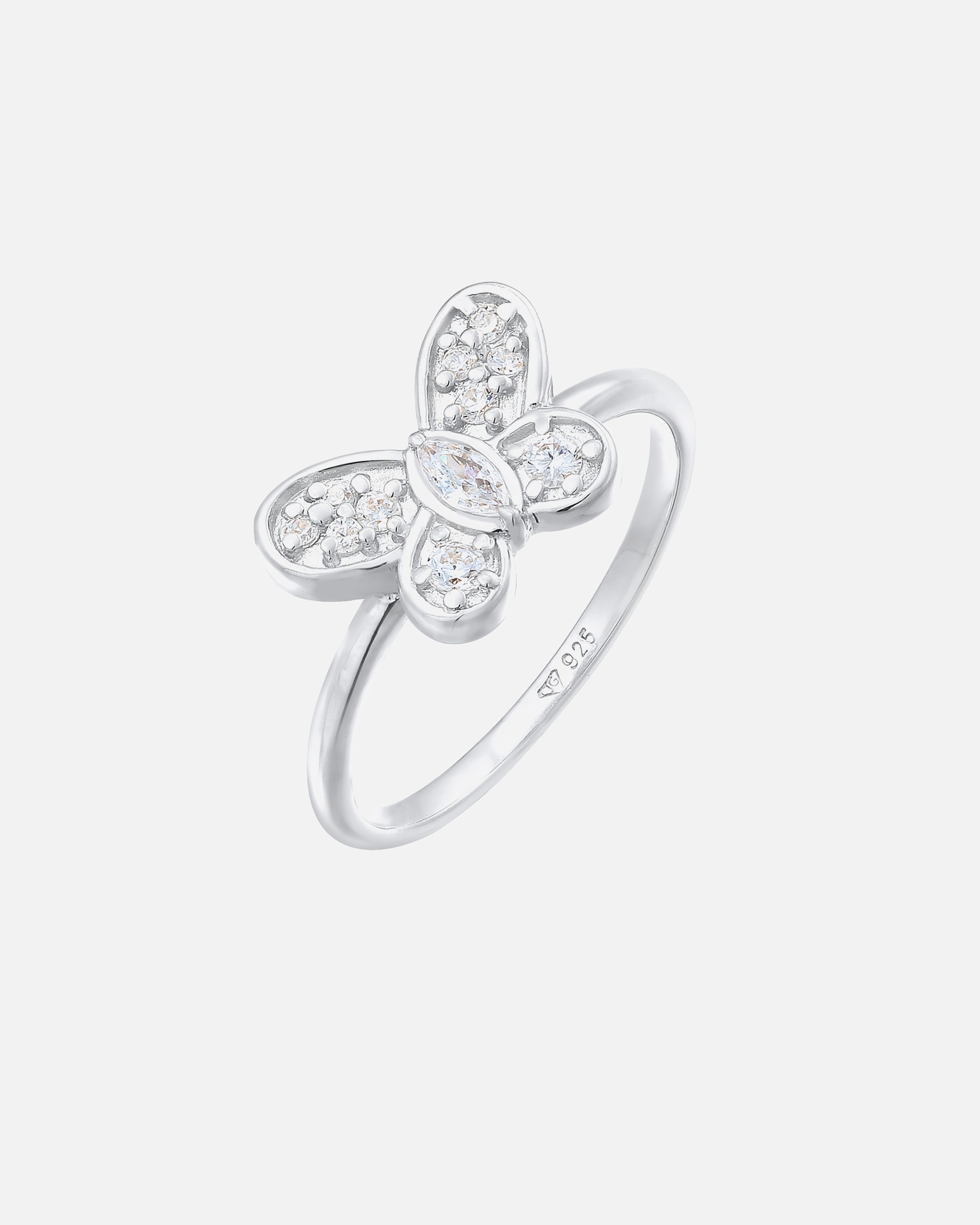 Pierścionek dla Kobieta Elli Damski symbol Motyla mieniący się cyrkoniami w srebrze próby 925 Sterling Silver 56