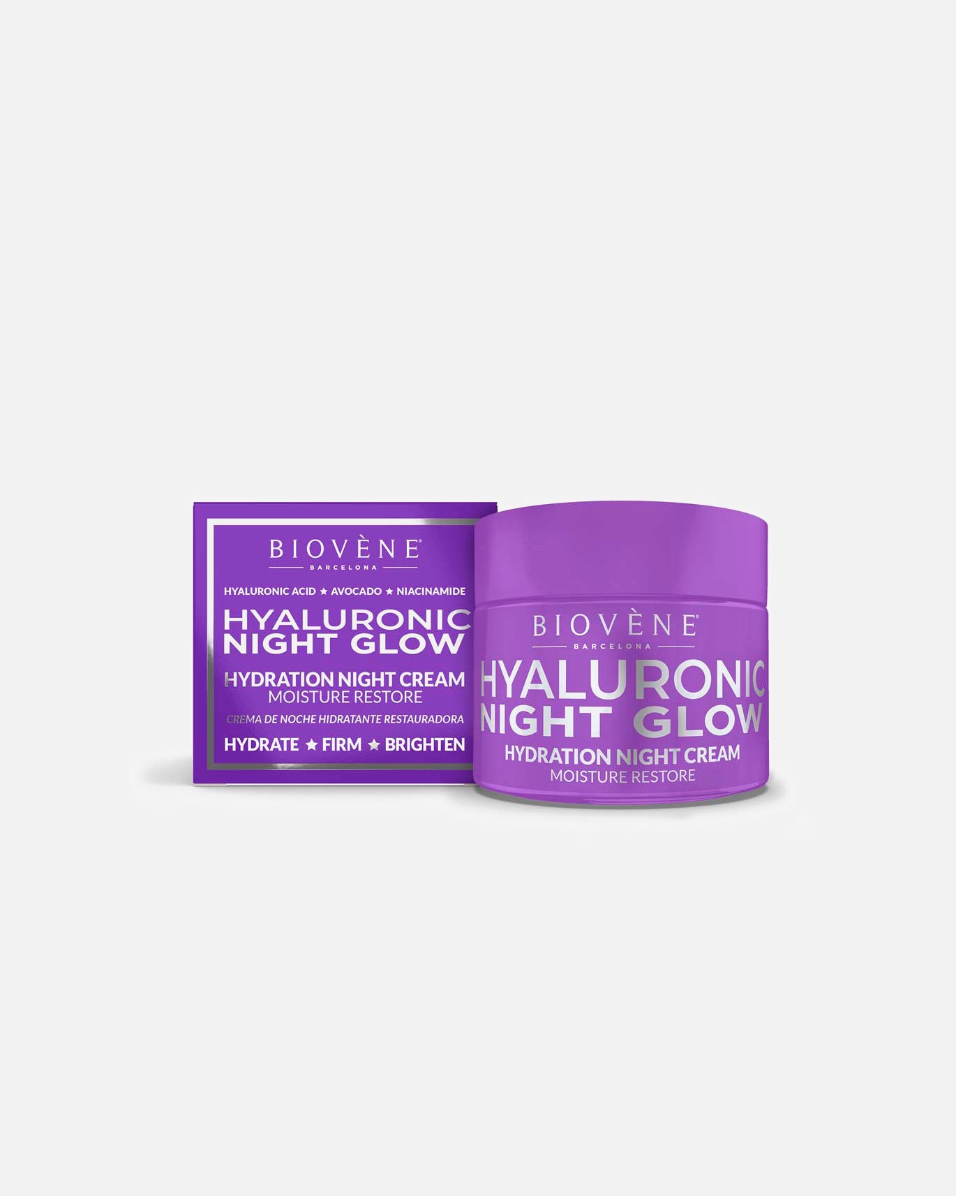 Krem na noc dla Kobieta Biovène Krem nawilżający na noc HYALURONIC NIGHT GLOW przywracający nawilżenie 50 ml