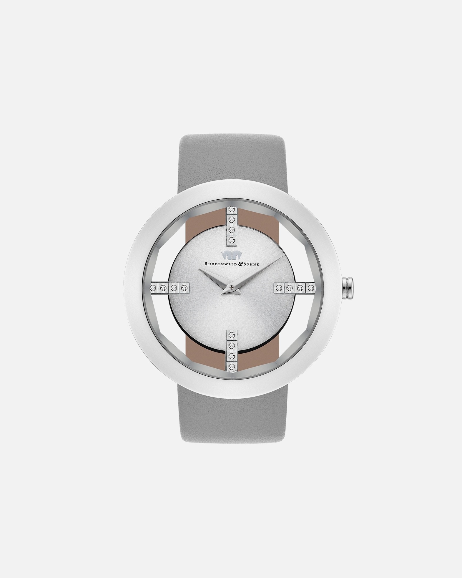 Zegar dla Kobieta Rhodenwald & Söhne Zegarek kwarcowy Lucrezia Srebrny Skóra naturalna Szary 42,0 mm